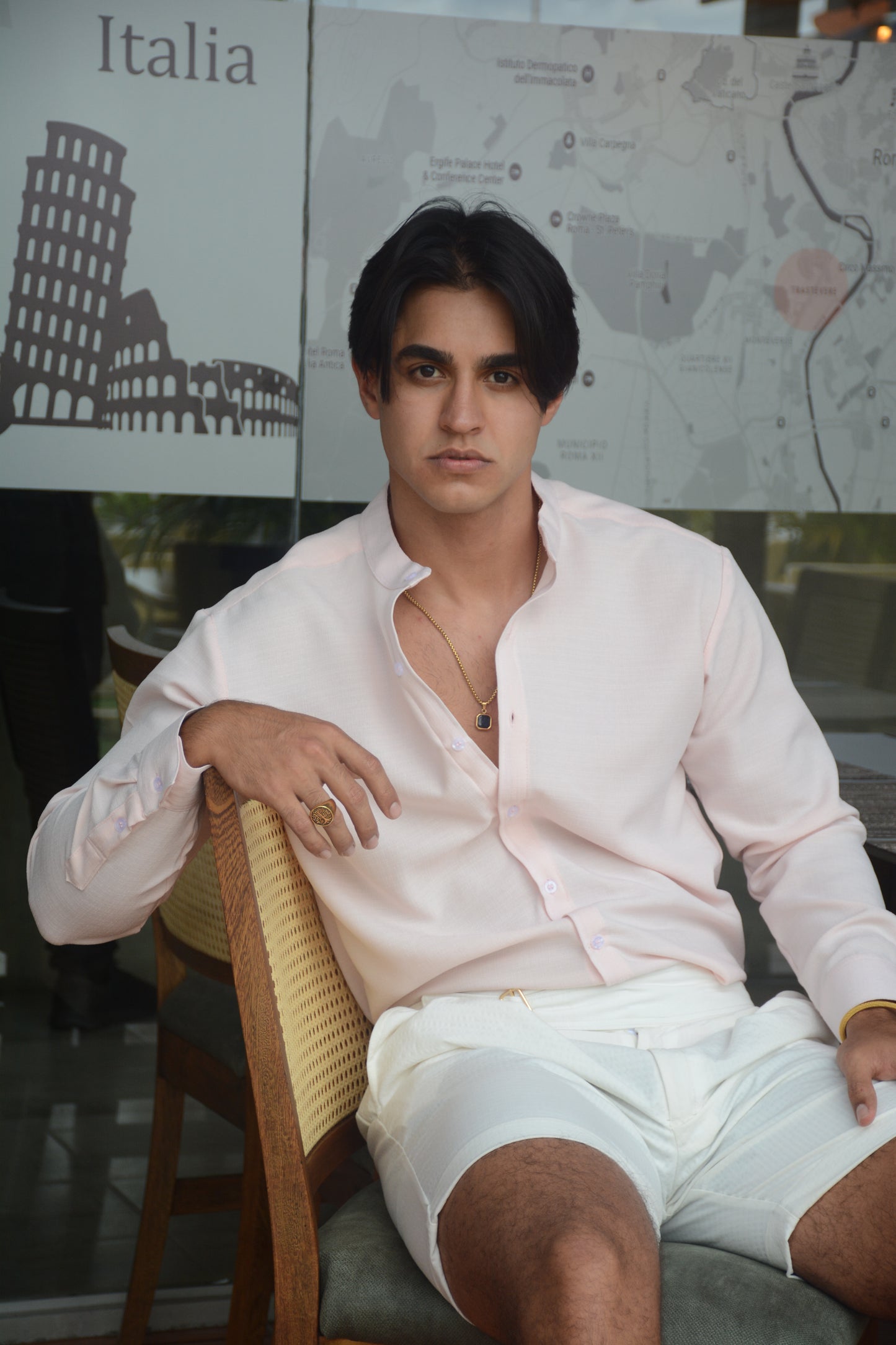 Camisa Pale Rose Mao Lino M/L