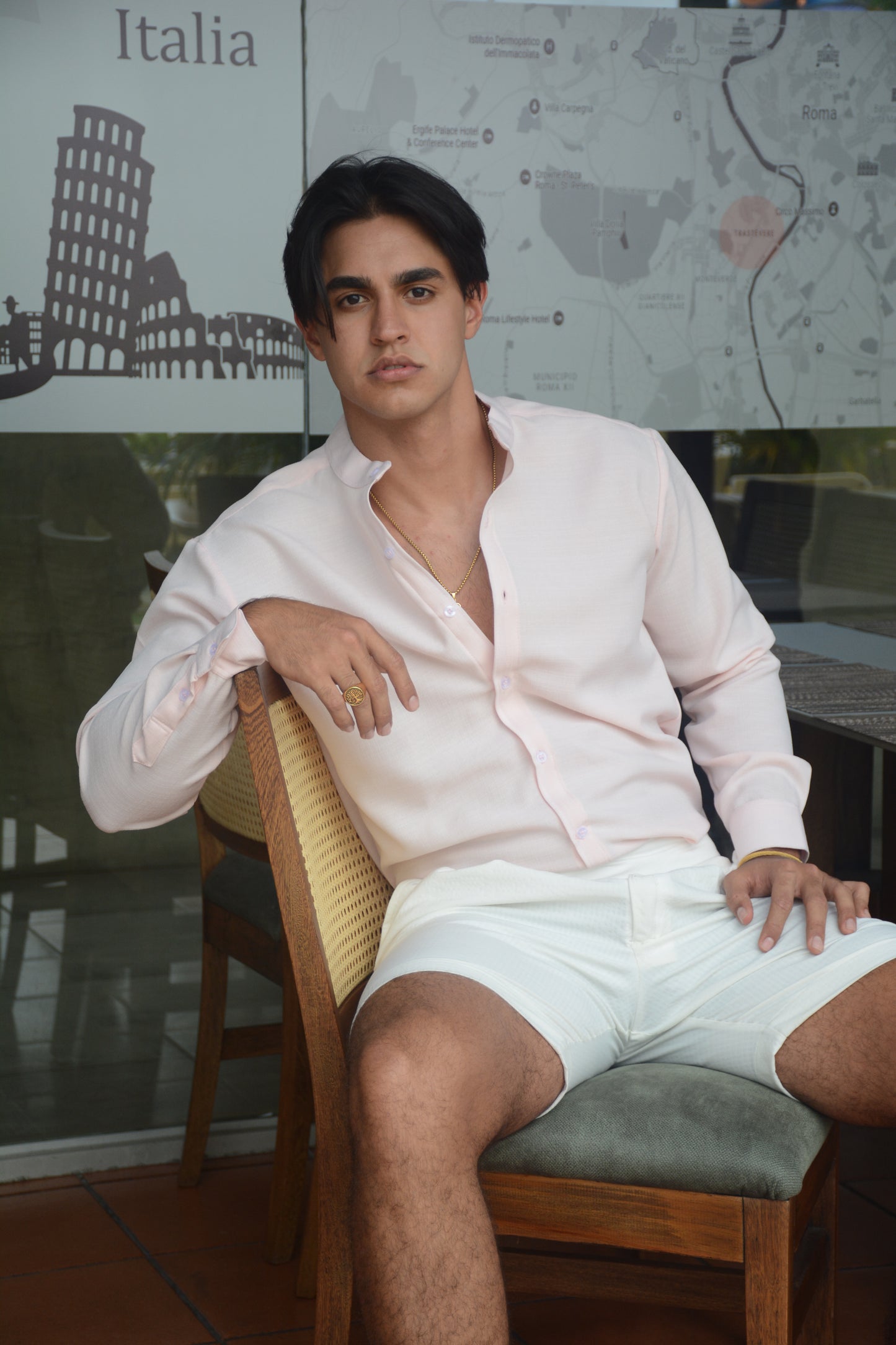 Camisa Pale Rose Mao Lino M/L
