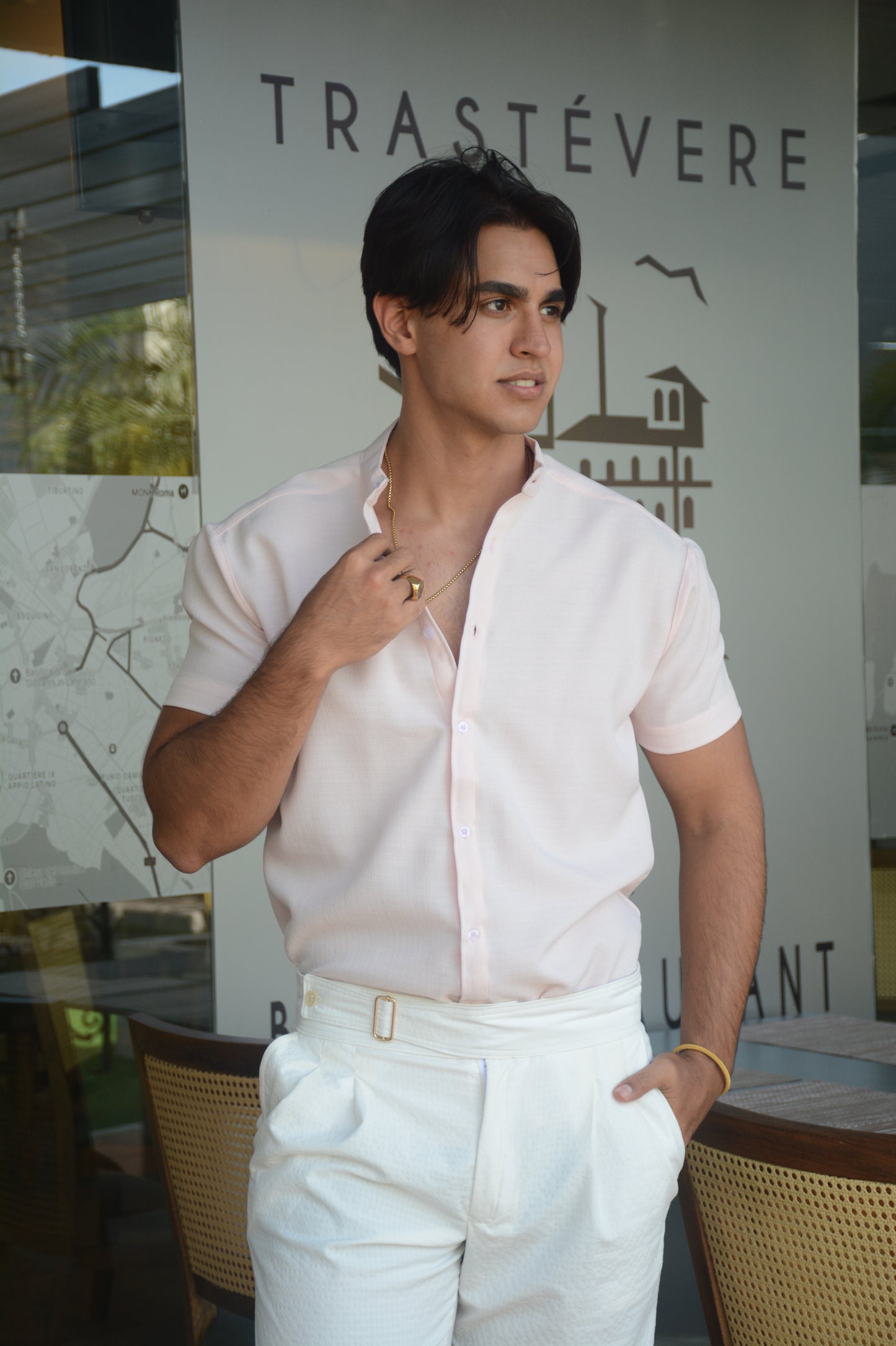 Camisa Pale Rose Mao Lino