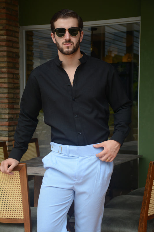 Pantalon Sky Blue Lino Classic Uomo