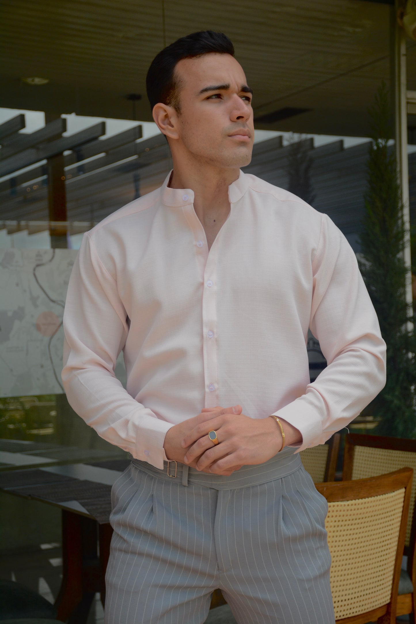 Camisa Pale Rose Mao Lino M/L