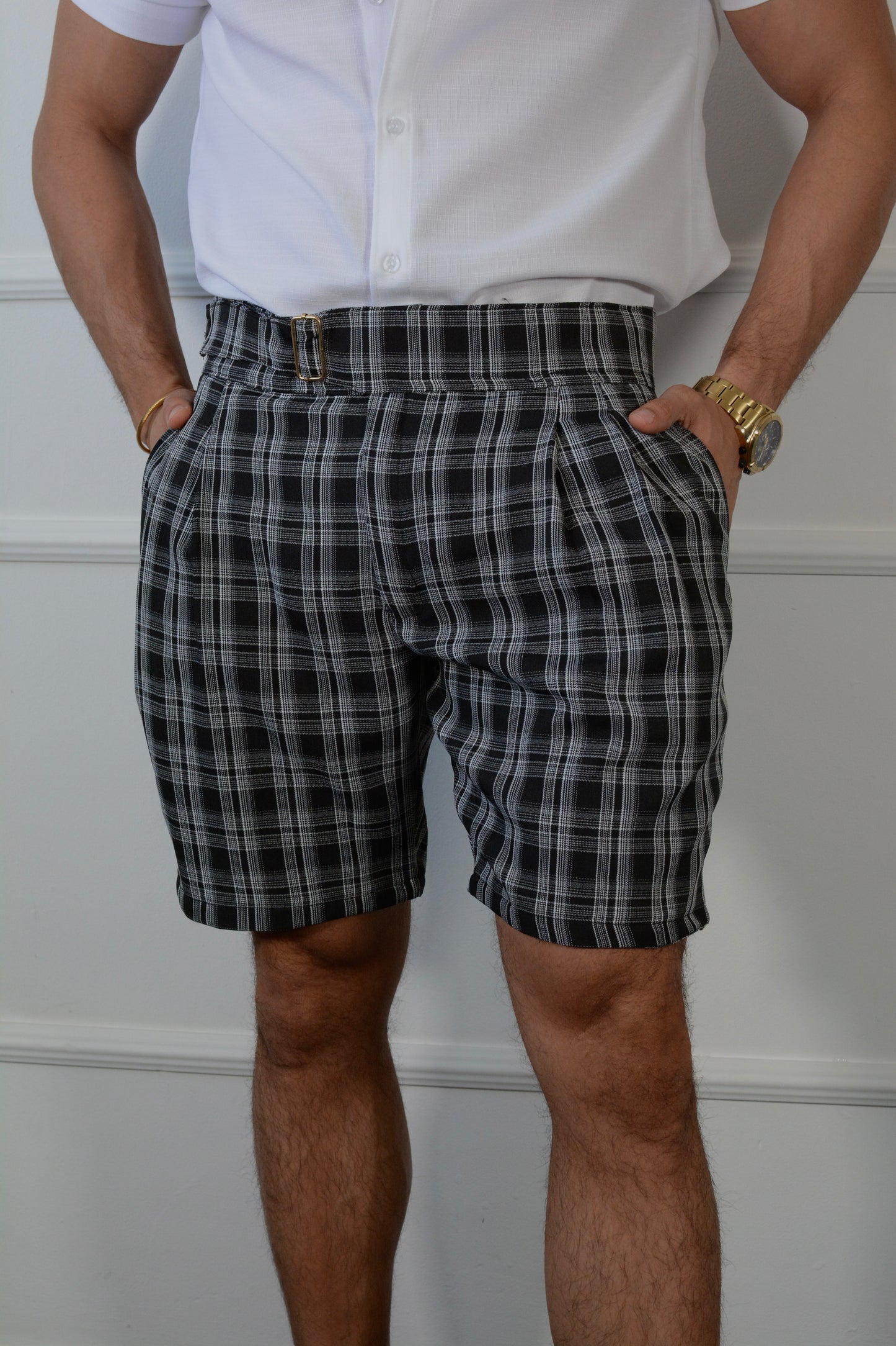 Bermuda Black Plaid Classic Uomo