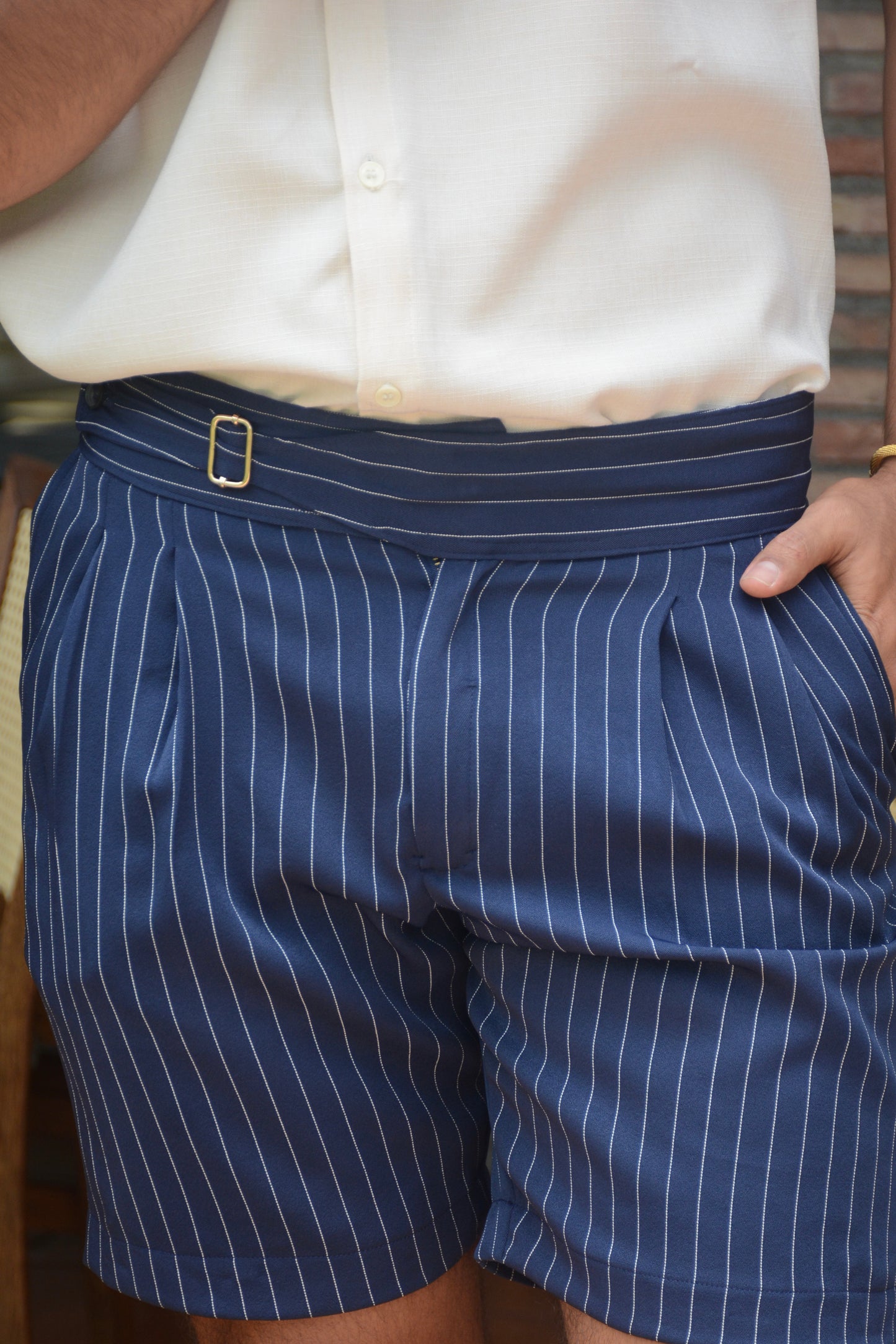 Bermuda Navy Stripes Classic Uomo