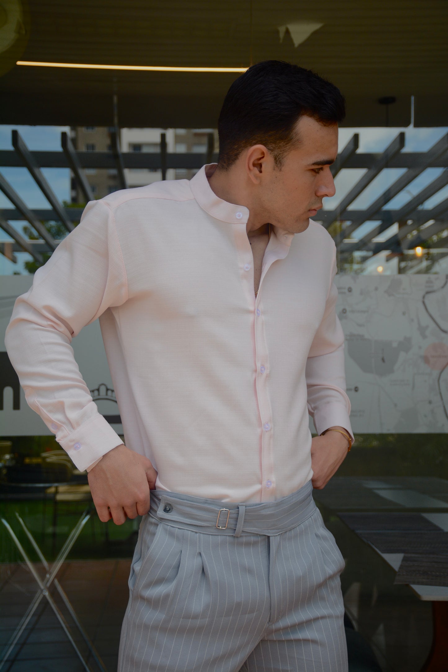 Camisa Pale Rose Mao Lino M/L