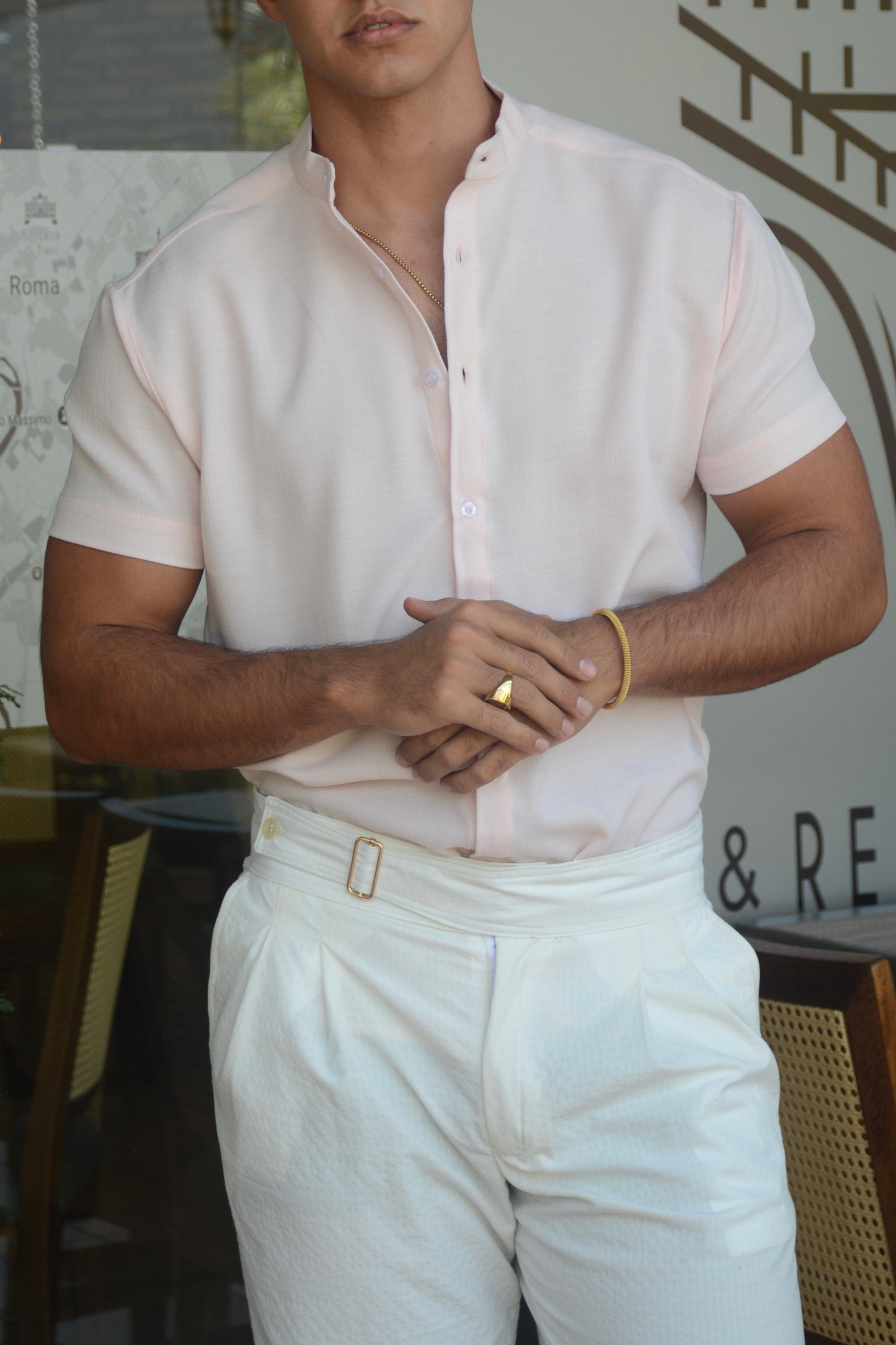 Camisa Pale Rose Mao Lino