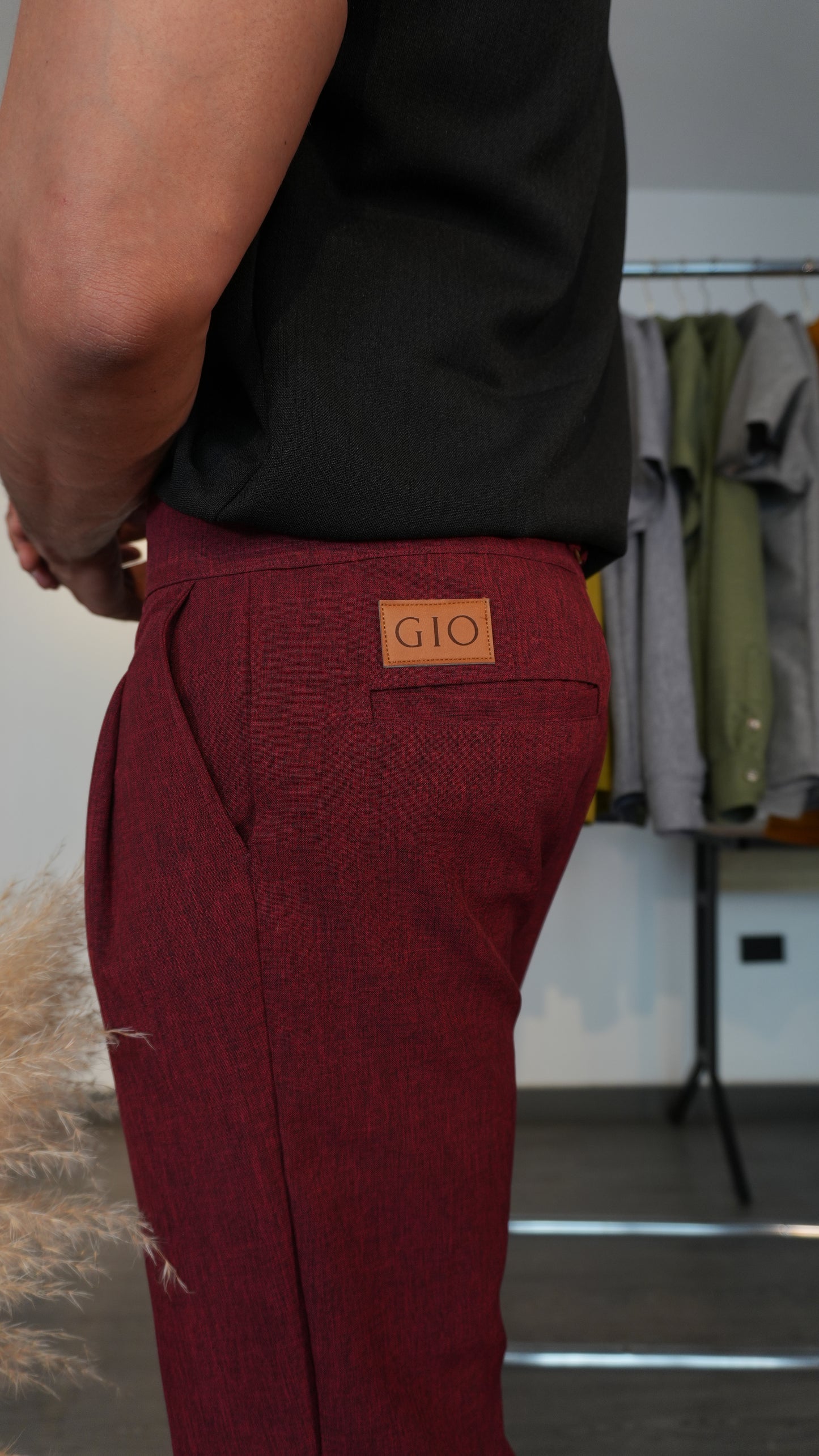 Pantalón Bordeaux | Linillo Italiano (Vinotinto) — Sangre & Lino