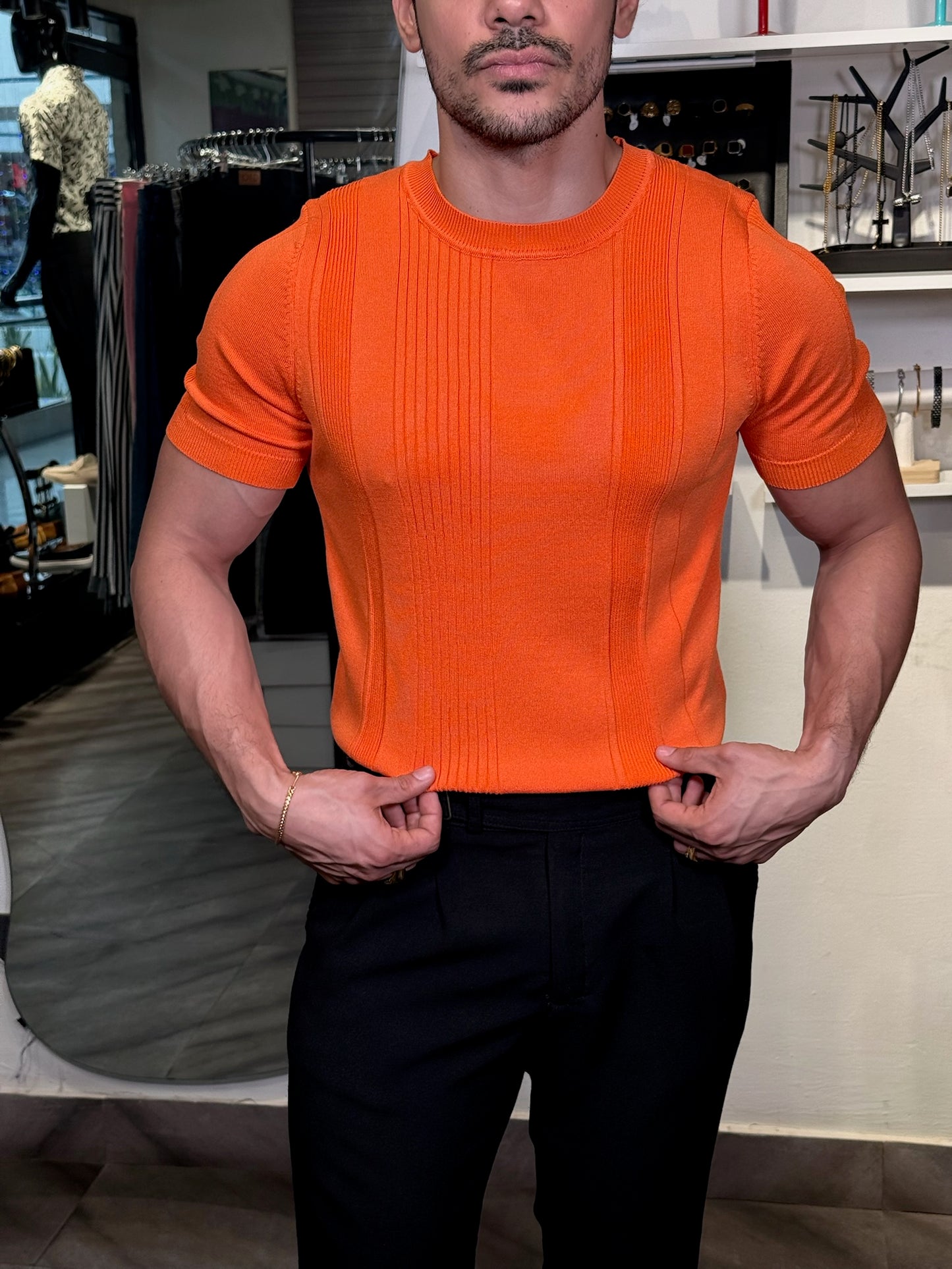 Polo Orange Sculpt Uomo