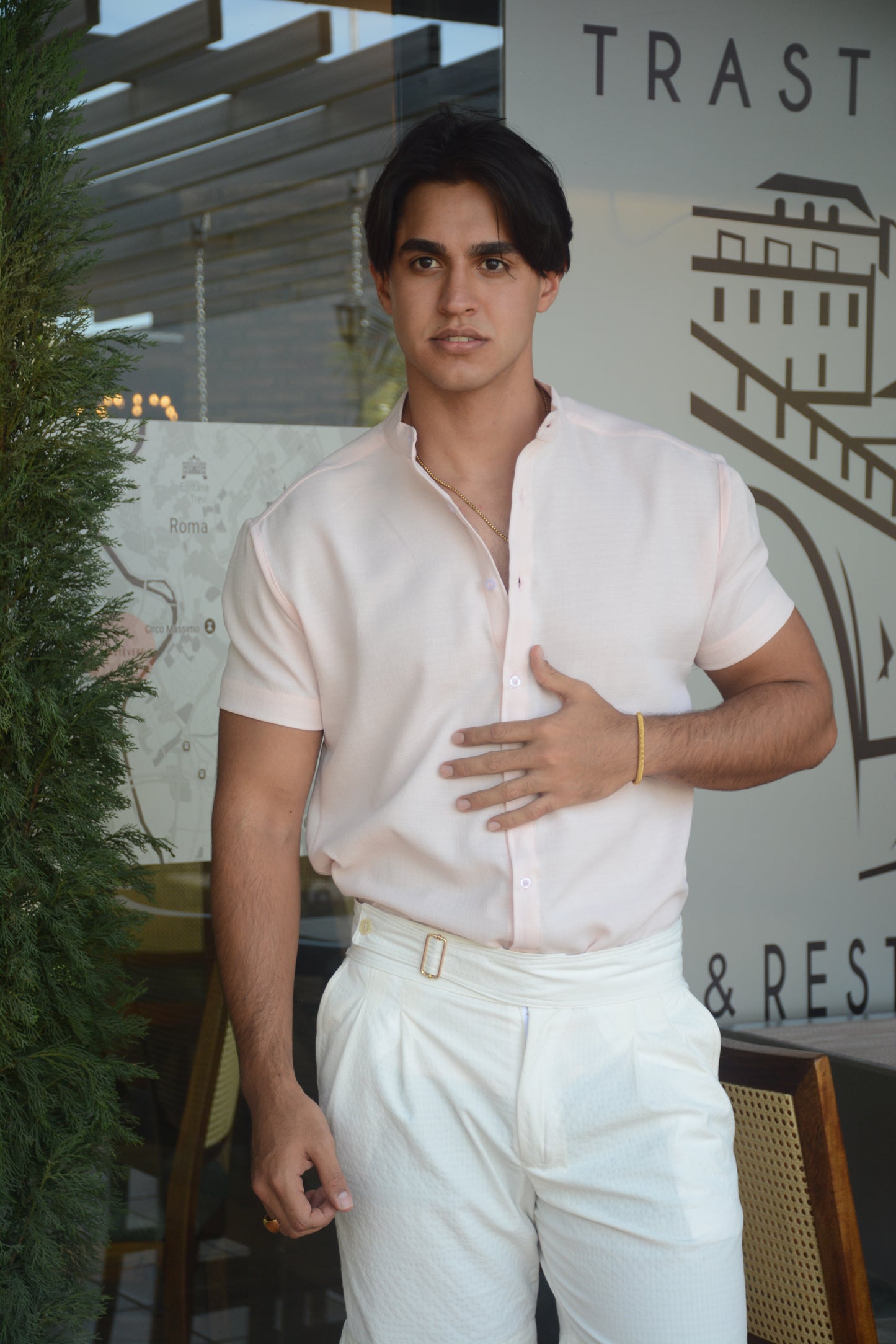 Camisa Pale Rose Mao Lino