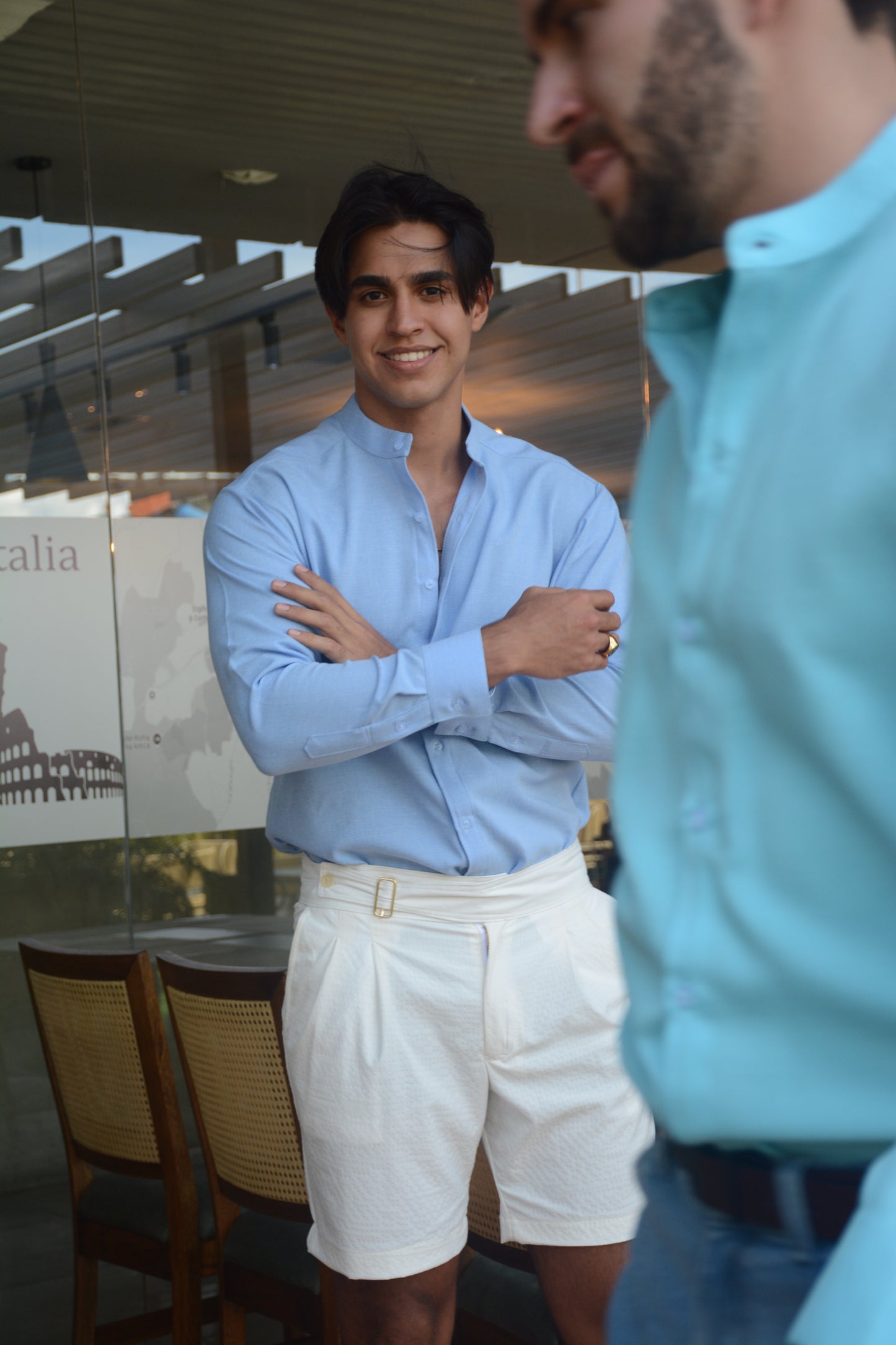 Camisa Sky Blue Lino M/L