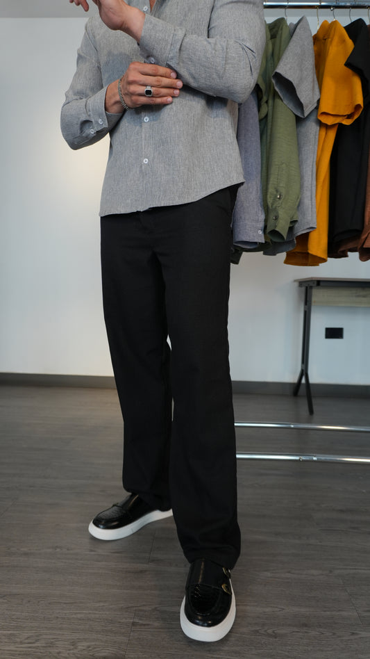 Pantalón Riviera Evoluzione | Lino Italiano (Negro)