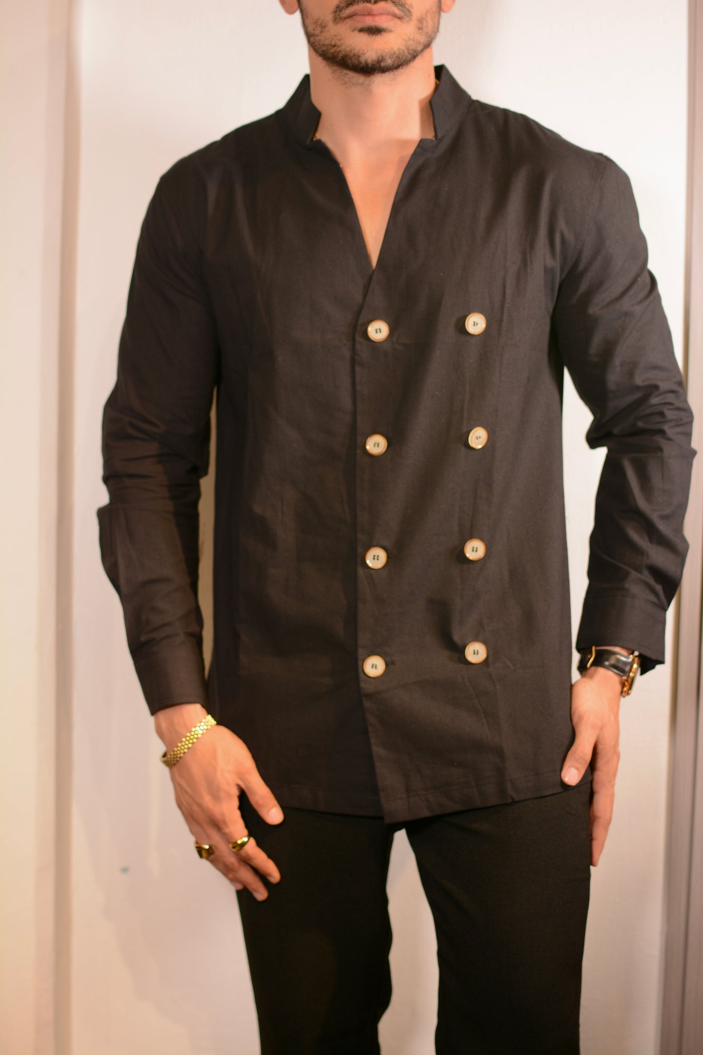 Camisa “Doppio Elegante” – Negro