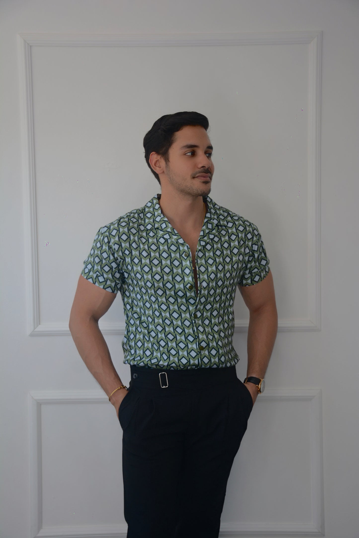 Camisa Green & Blue Diamond | Sprezzatura