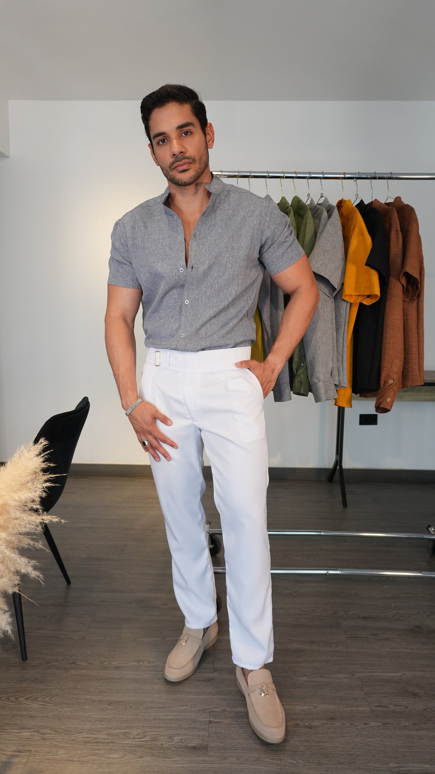 Pantalón Bianco Duca | Gabardina Italiana (Blanco) — Sangre & Lino