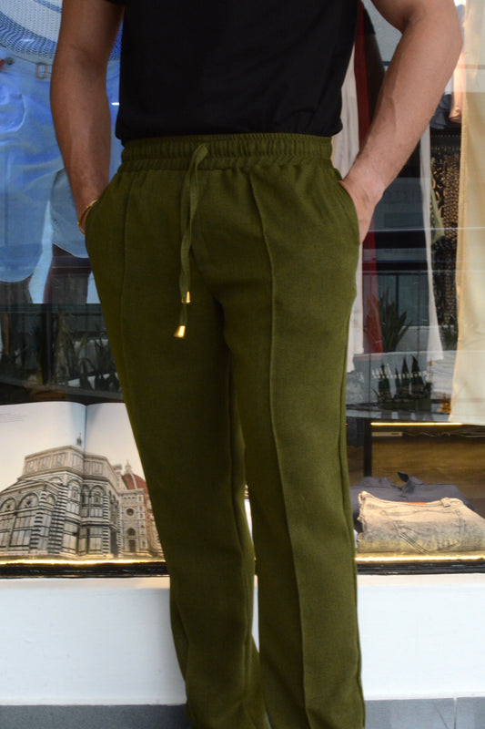 Pantalon Riviera Verde Oliva – Lino Italiano
