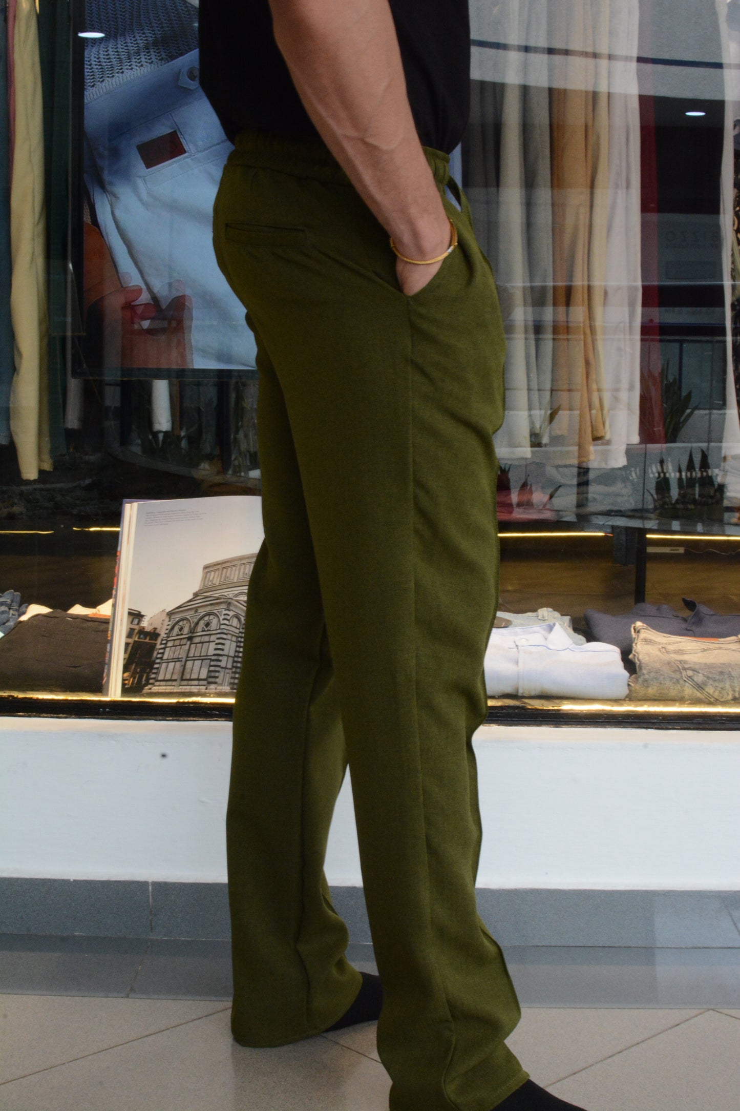 Pantalon Riviera Verde Oliva – Lino Italiano