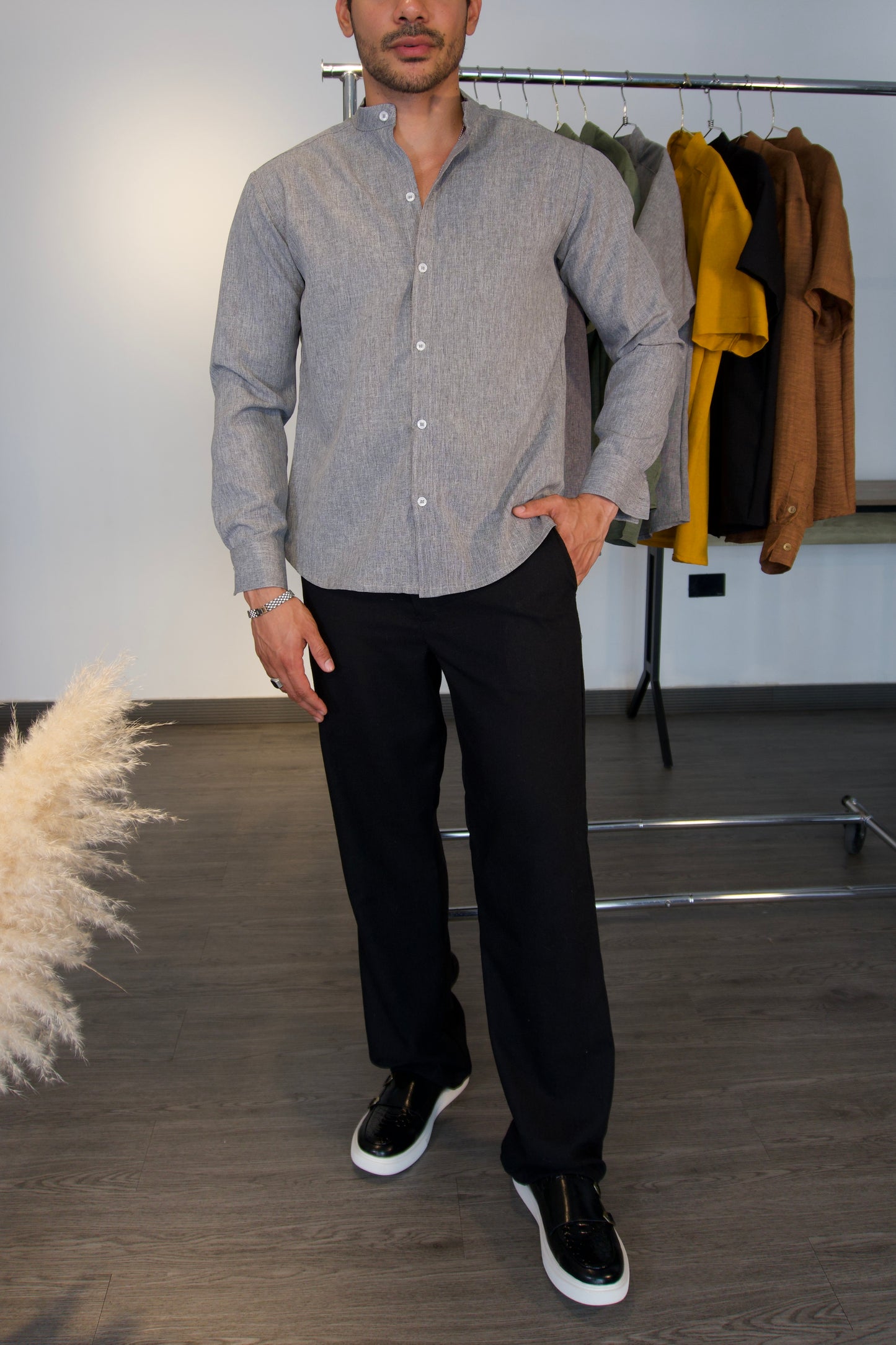 Pantalón Riviera Evoluzione | Lino Italiano (Negro)