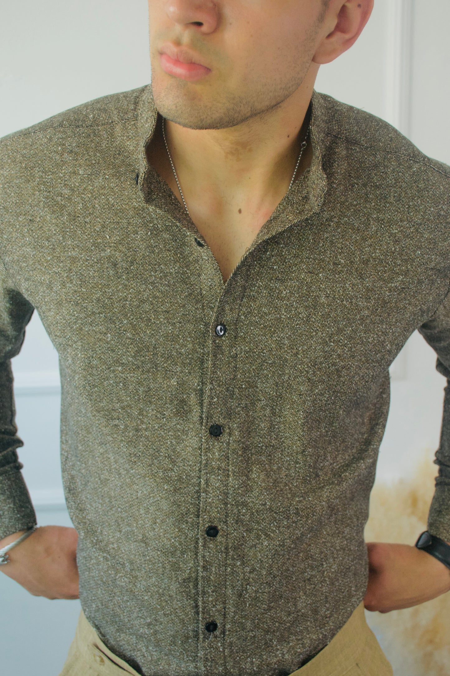 Camisa Brown Tejido Italiano M/L