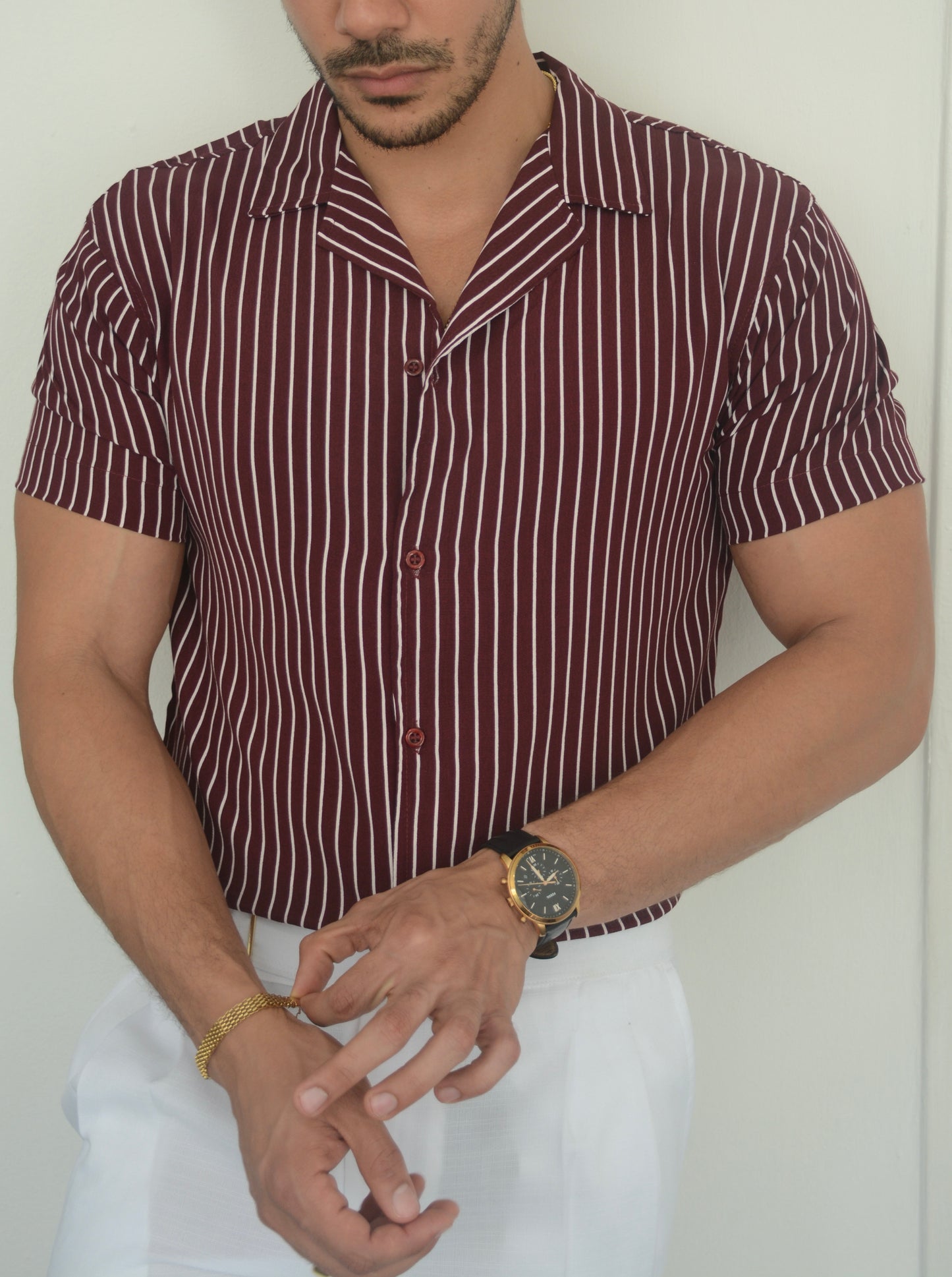 Camisa Wine Stripes | Sprezzatura