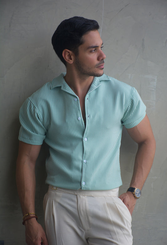 Camisa Green Light Stripes | Sprezzatura