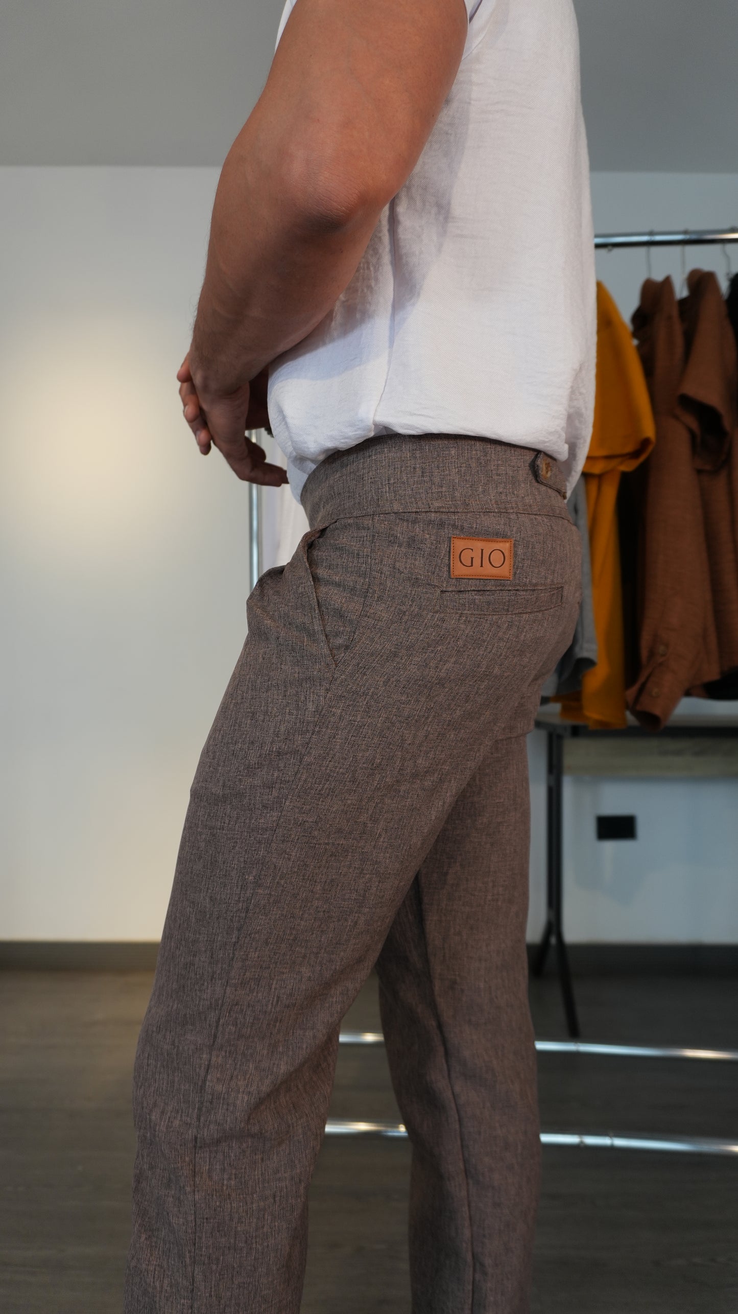 Pantalón Caffè Scuro | Linillo Italiano (Marrón Oscuro) — Sangre & Lino