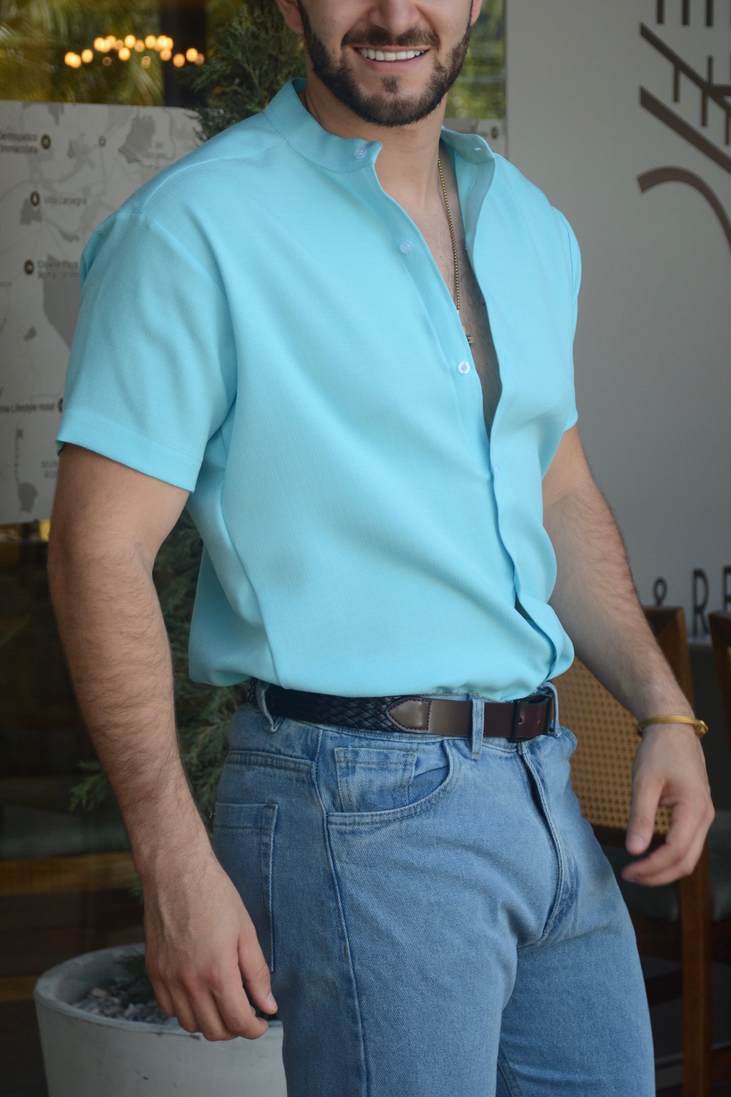 Camisa Aqua Light Lino