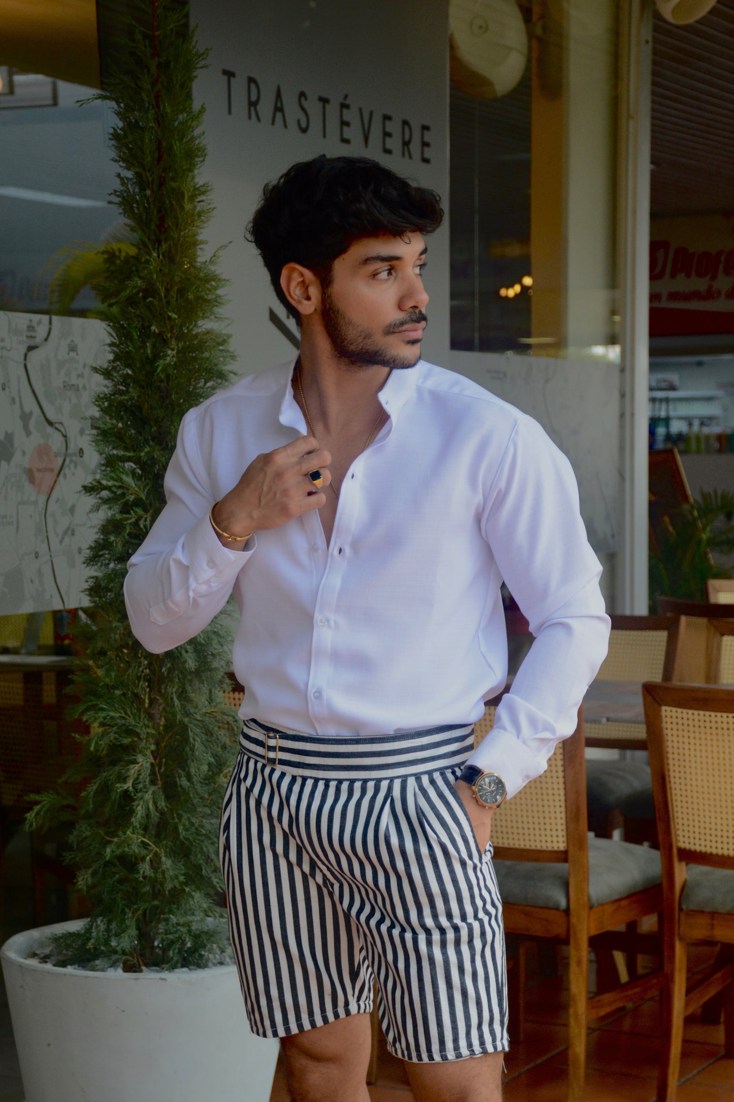 Bermuda White Stripes Classic Uomo