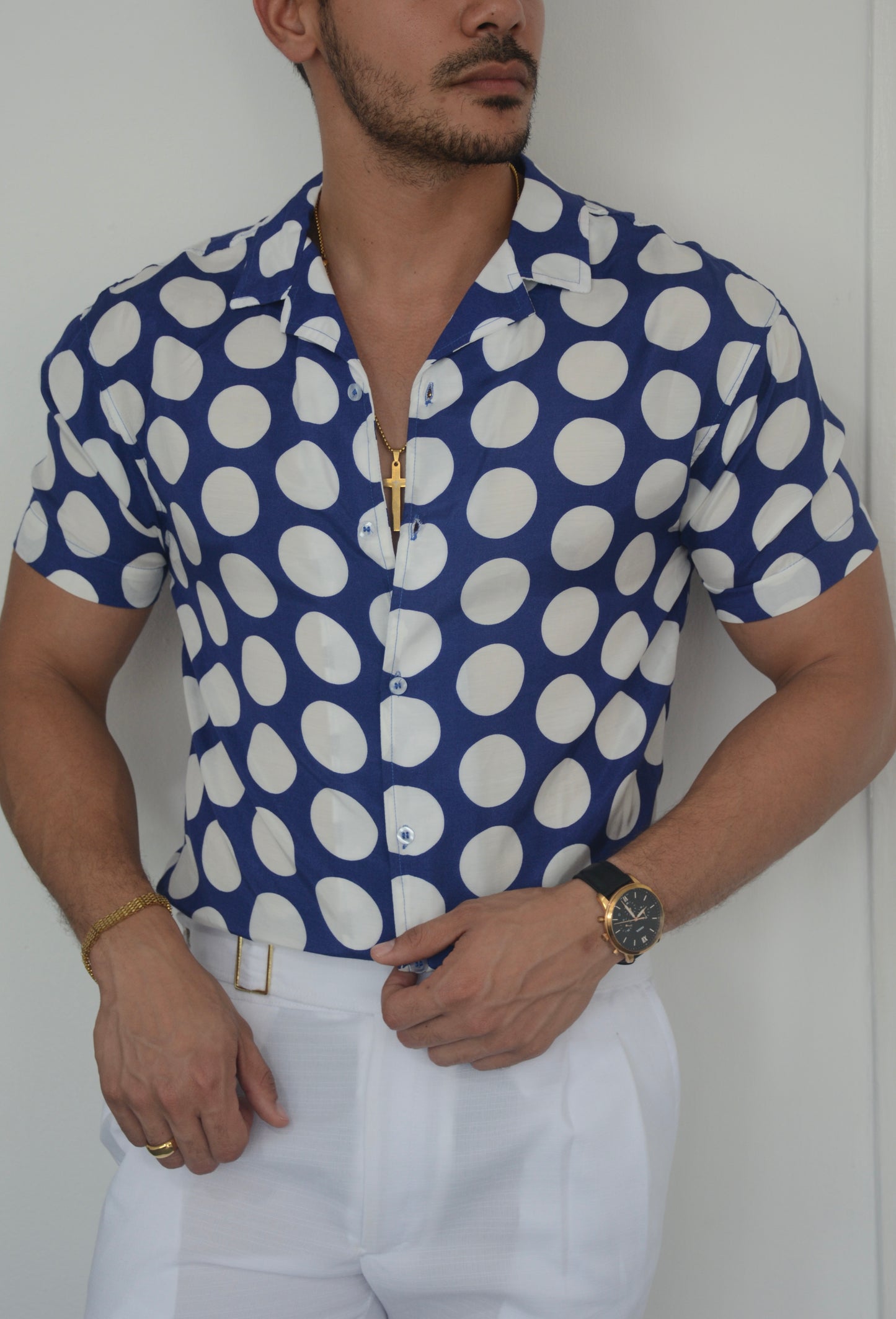 Camisa Blue Puntos Blancos | Sprezzatura