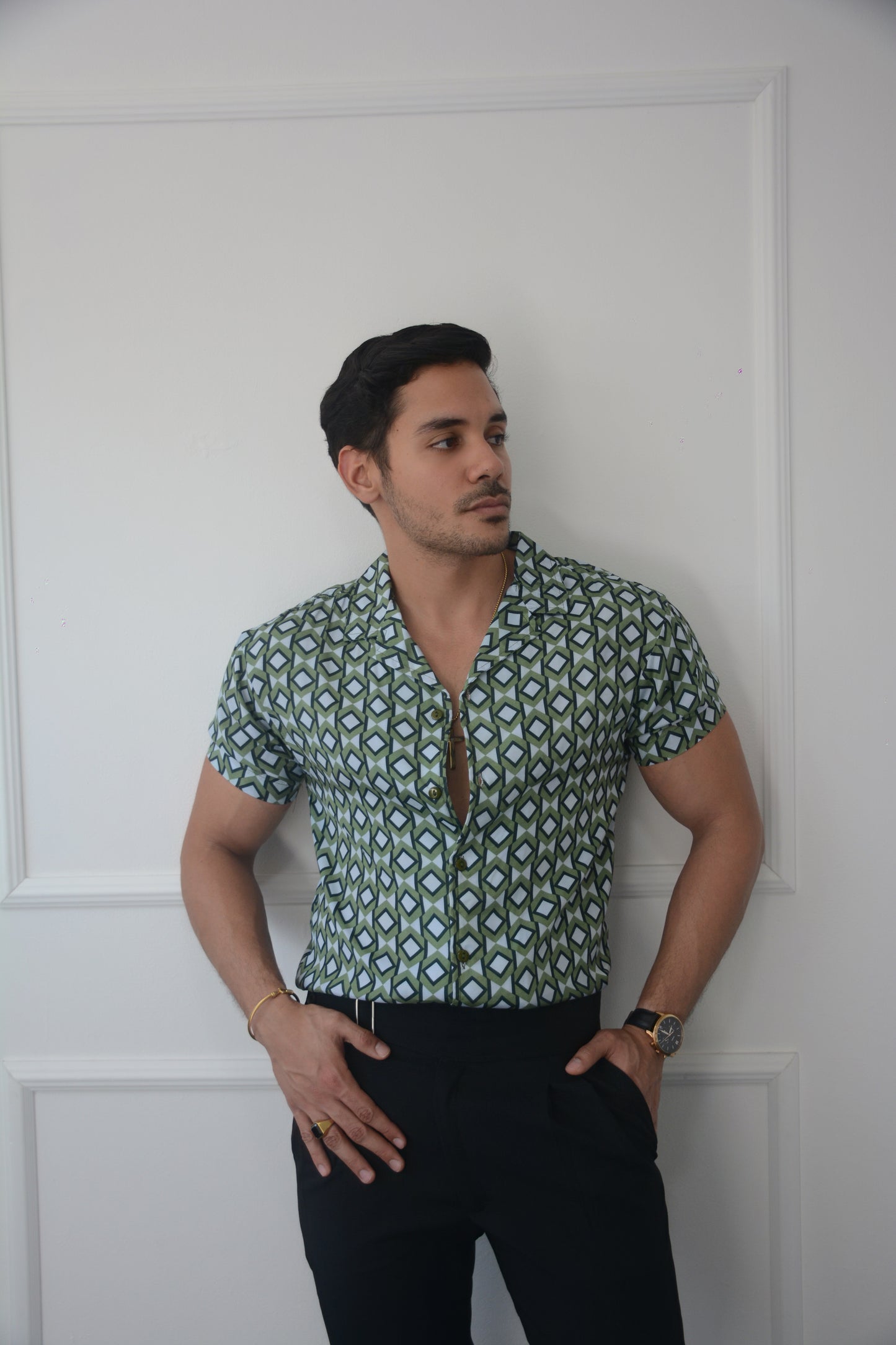 Camisa Green & Blue Diamond | Sprezzatura