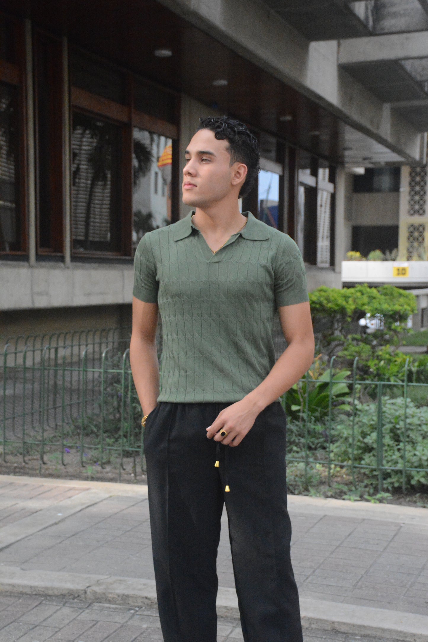 Polo “Linea Luxe Knit” – Emerald