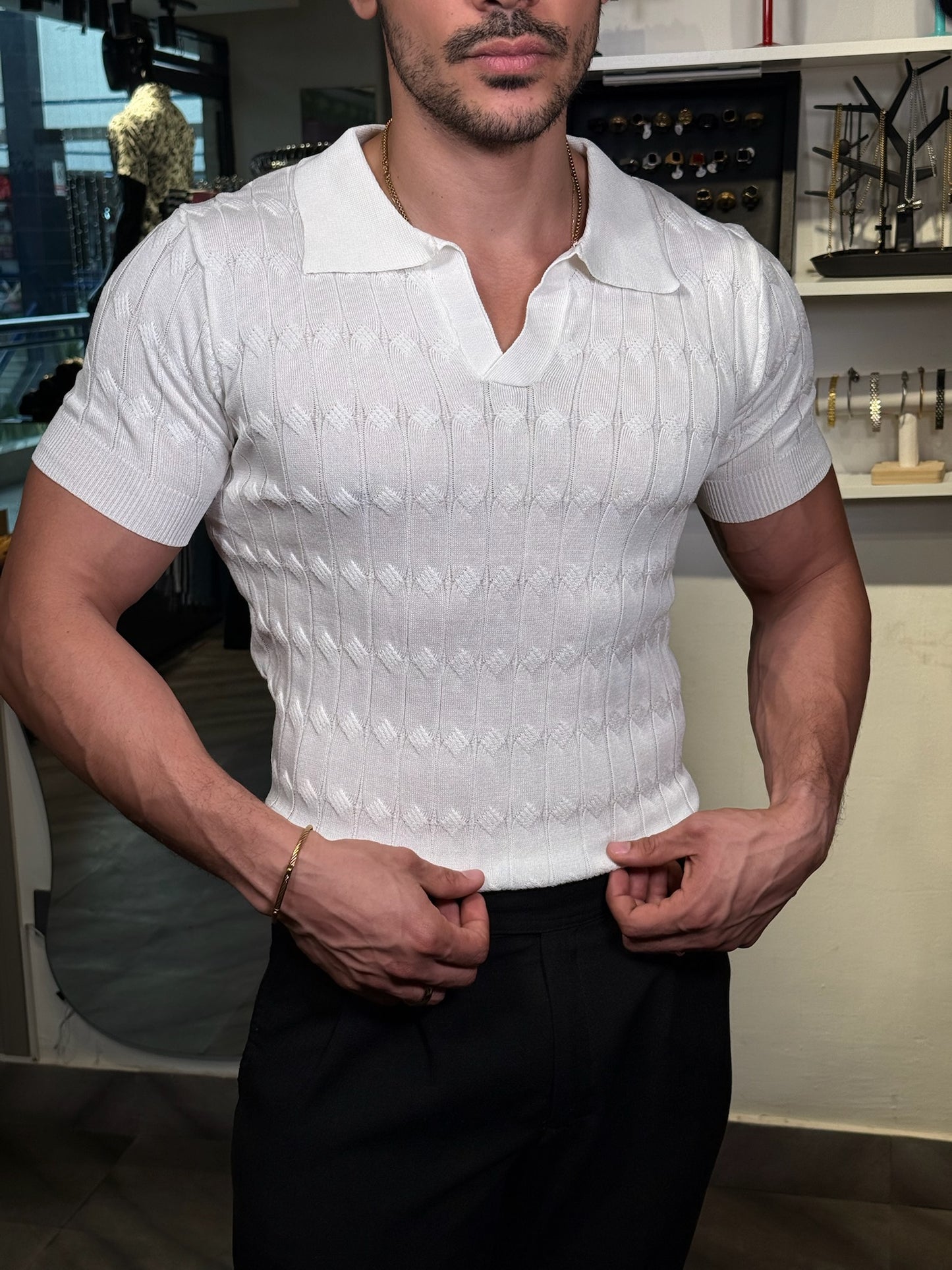 Polo “Linea Luxe Knit” – White