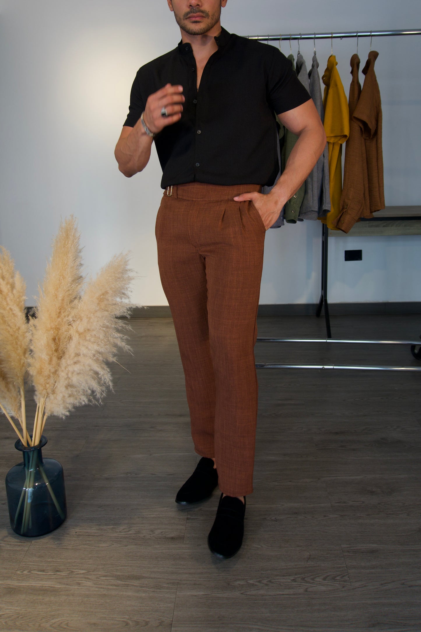 Pantalón Cioccolato | Lino Italiano (Marrón Chocolate) — Sangre & Lino