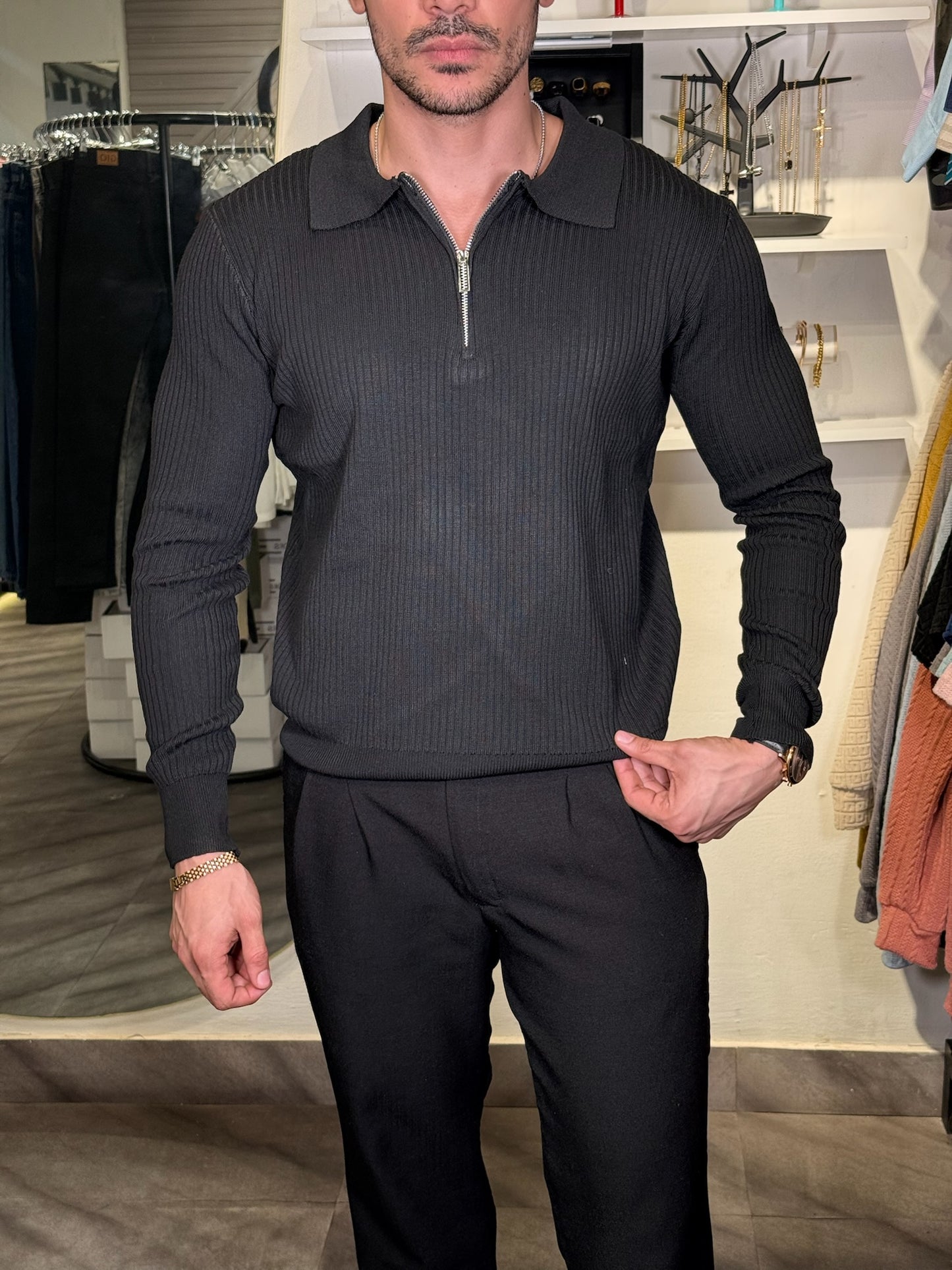 Polo Black Uomo Classico – Zip M/L