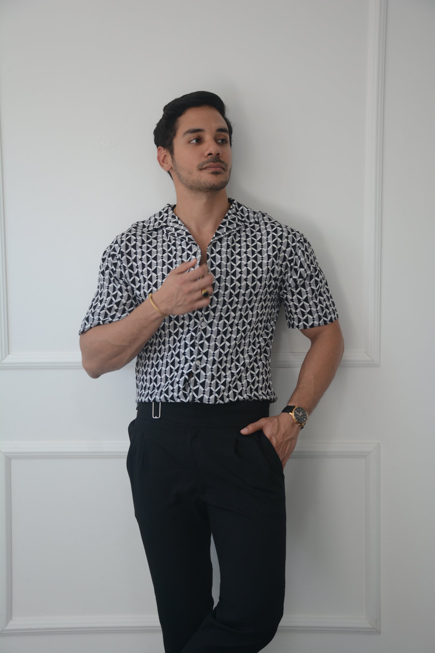 Camisa Abstract Forms Gray | Sprezzatura