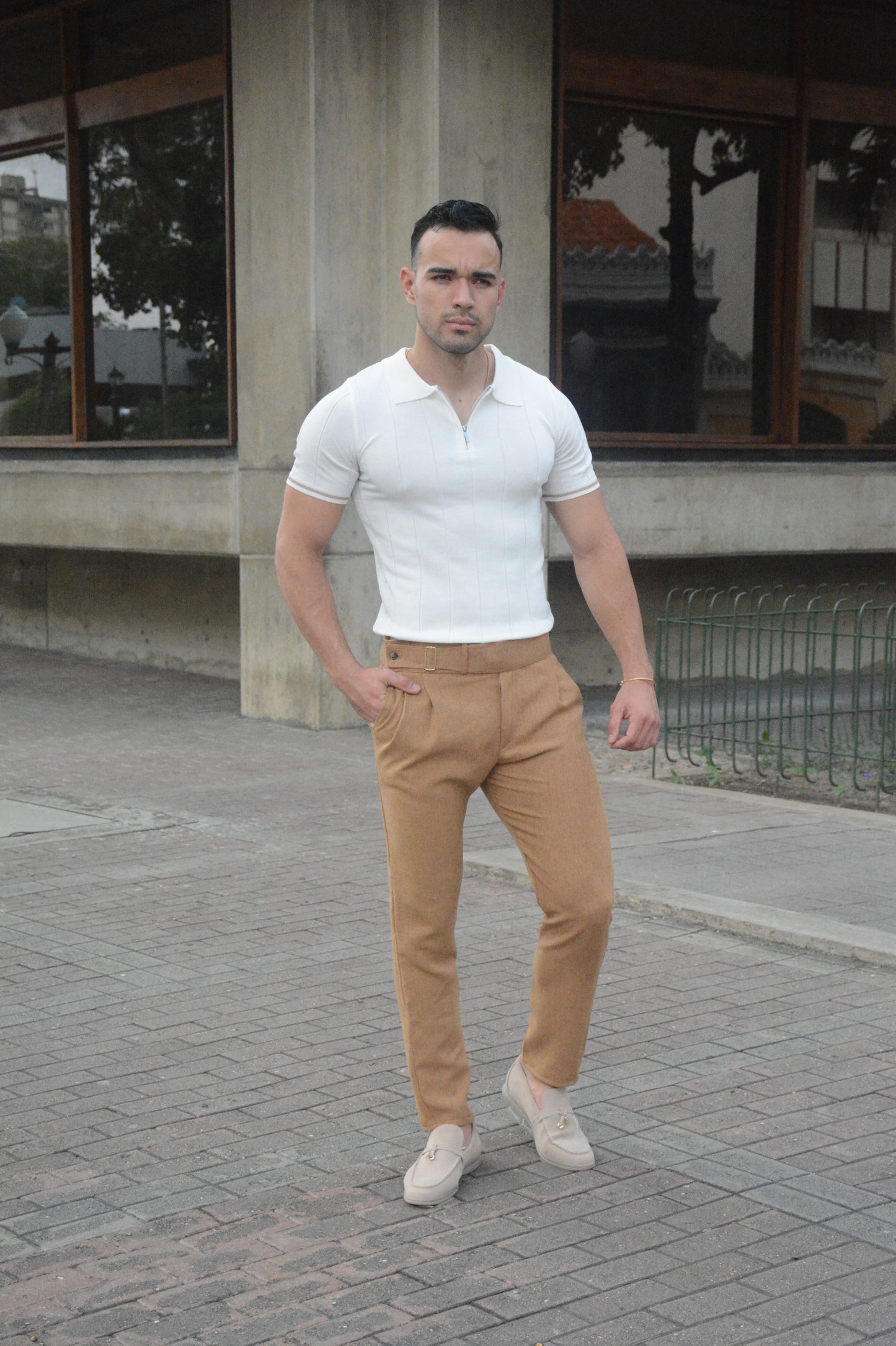 Polo “Linea Zip” – White