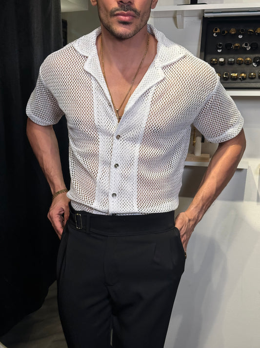 Camisa Alba Crochet – White