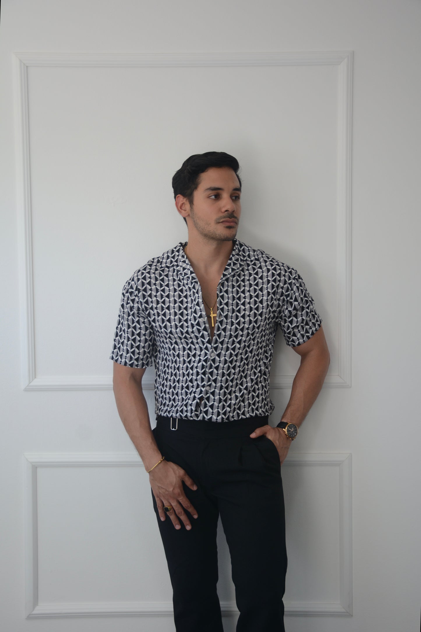 Camisa Abstract Forms Gray | Sprezzatura