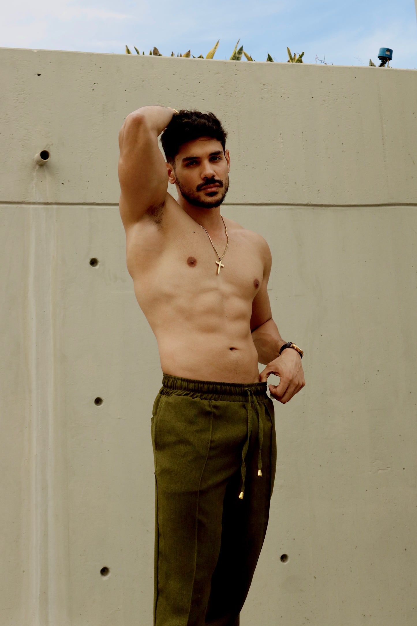 Pantalon Riviera Verde Oliva – Lino Italiano