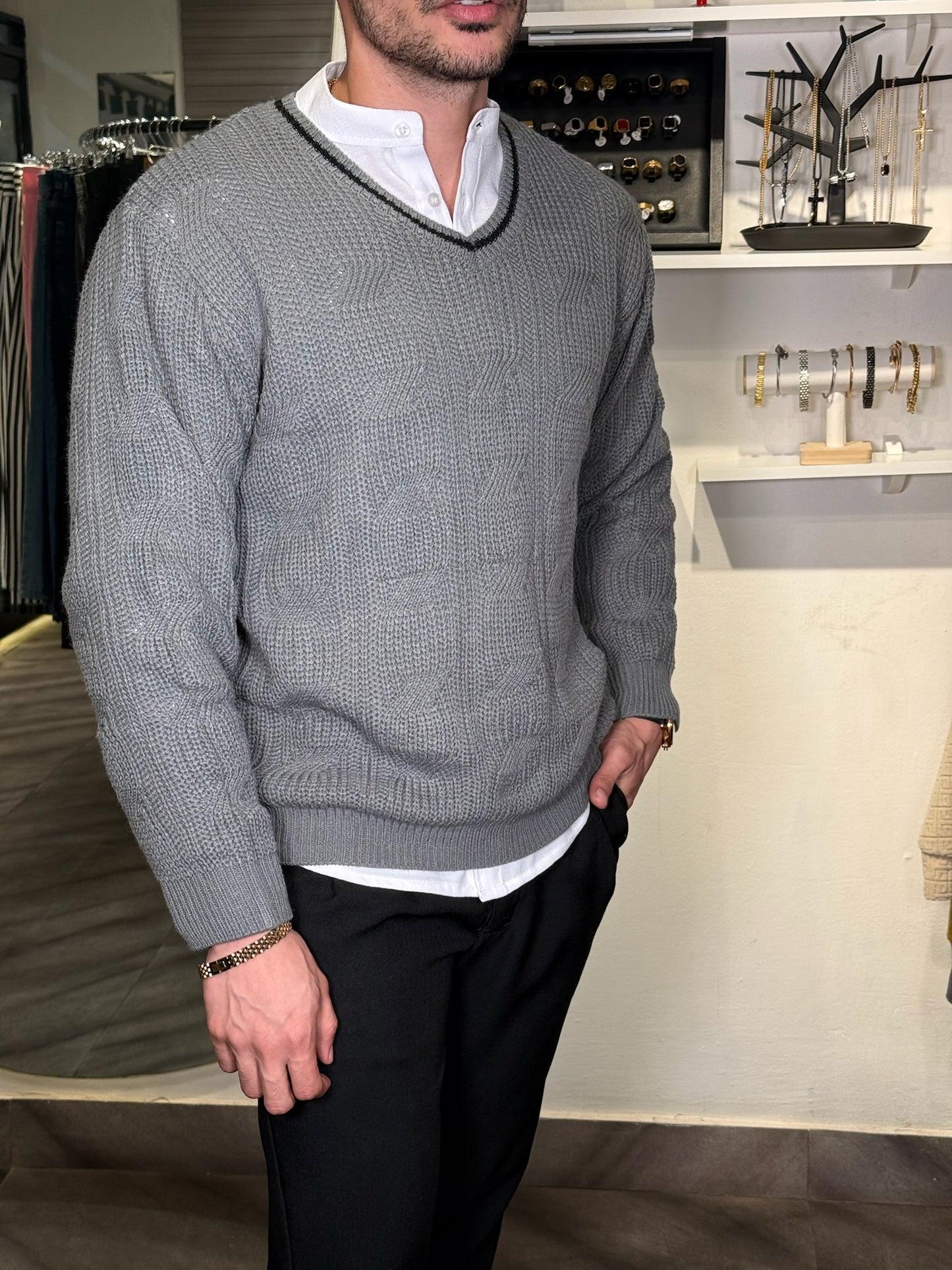 Polo Gris Británico | Tejido Ingles V