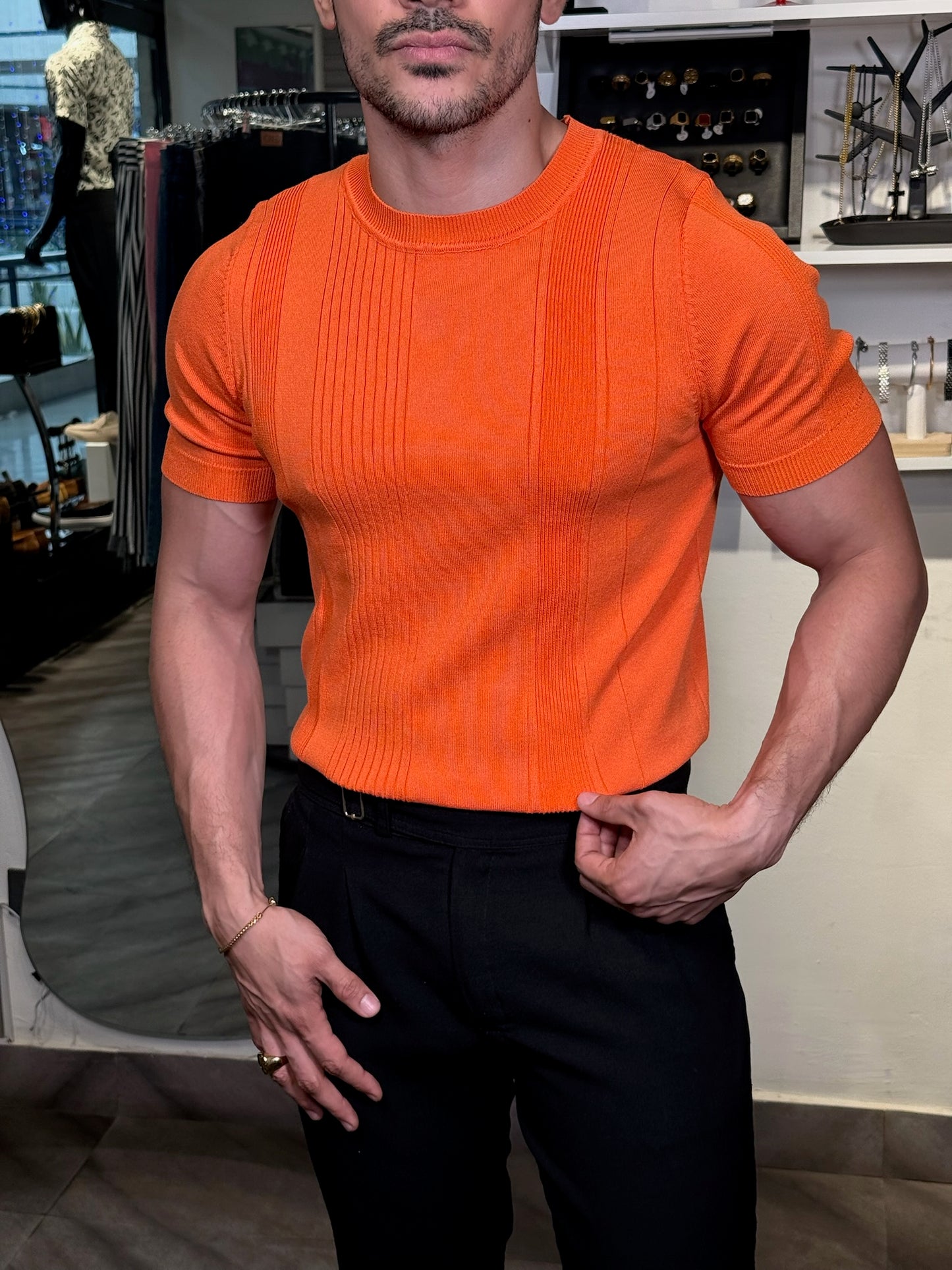 Polo Orange Sculpt Uomo