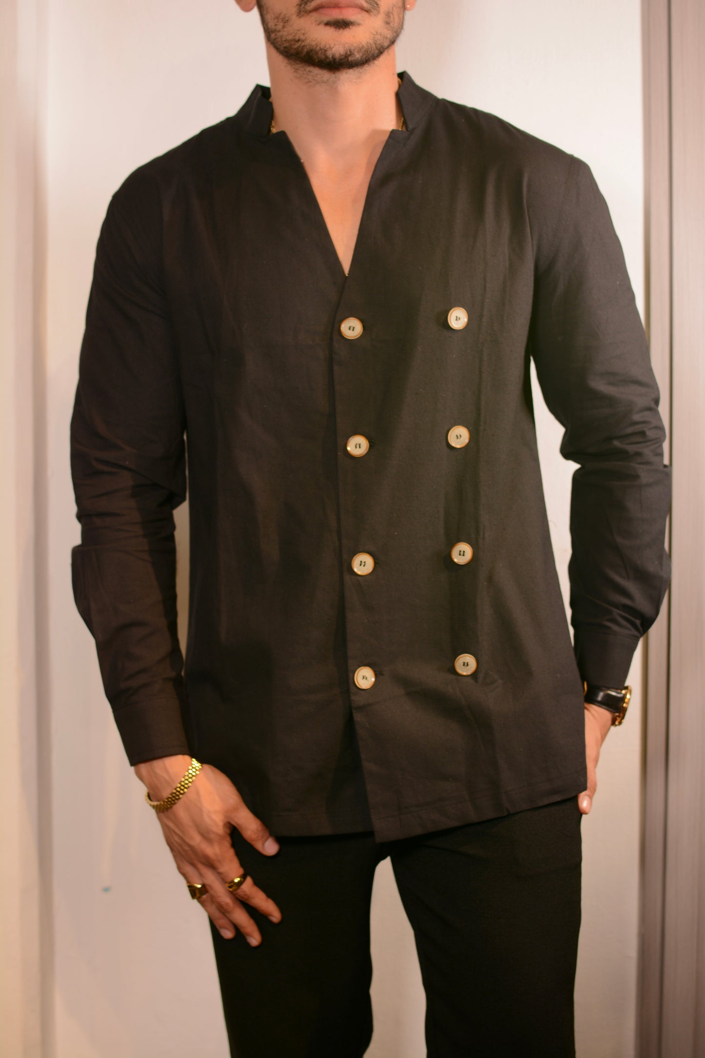 Camisa “Doppio Elegante” – Negro