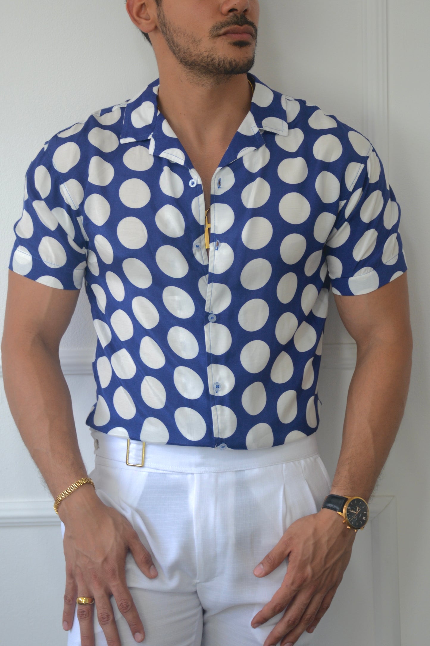 Camisa Blue Puntos Blancos | Sprezzatura