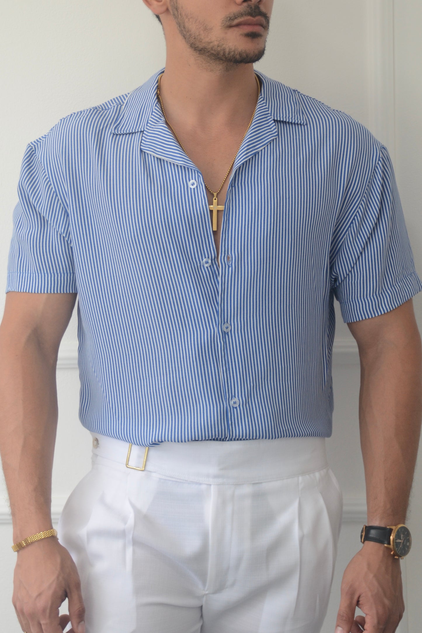 Camisa Azul & White Stripes | Sprezzatura