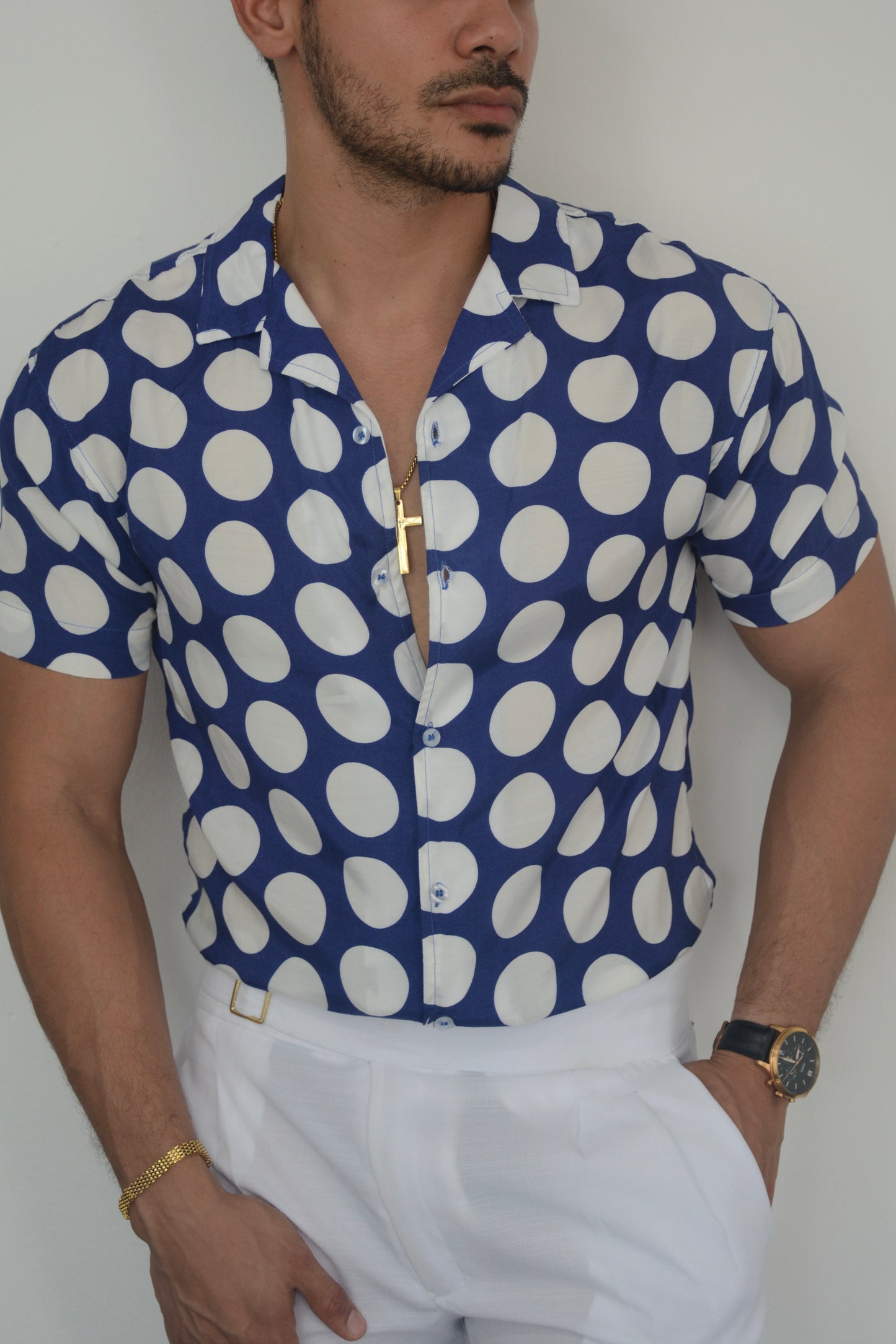 Camisa Blue Puntos Blancos | Sprezzatura