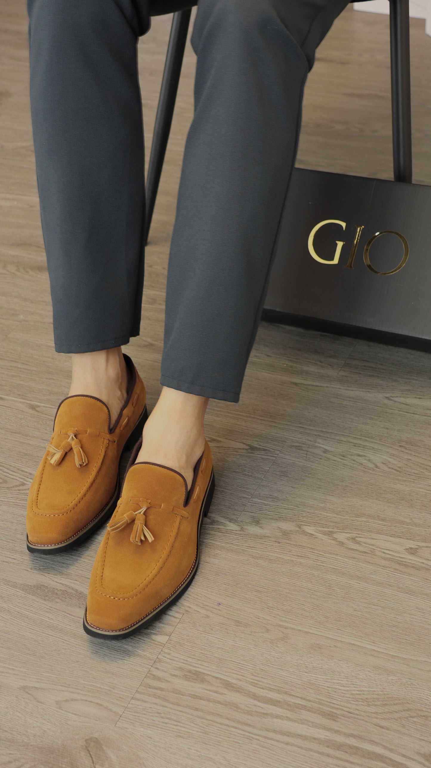 Zapatos Marbled Sand Tassel Loafer (Marrón)