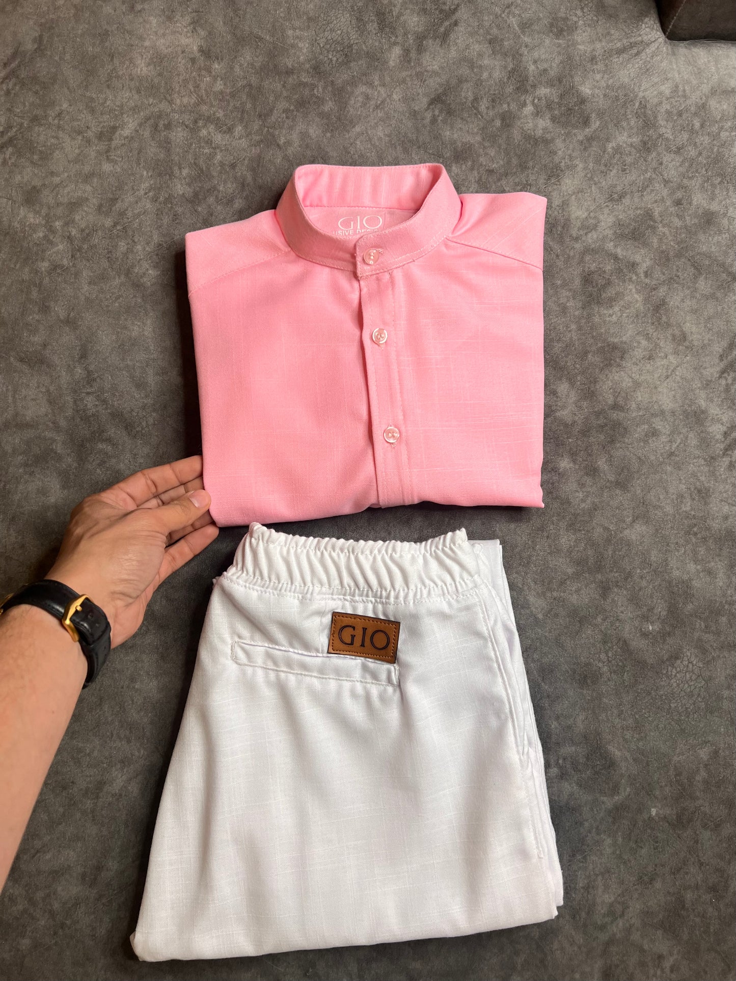 Camisa Rosa Lino M/L