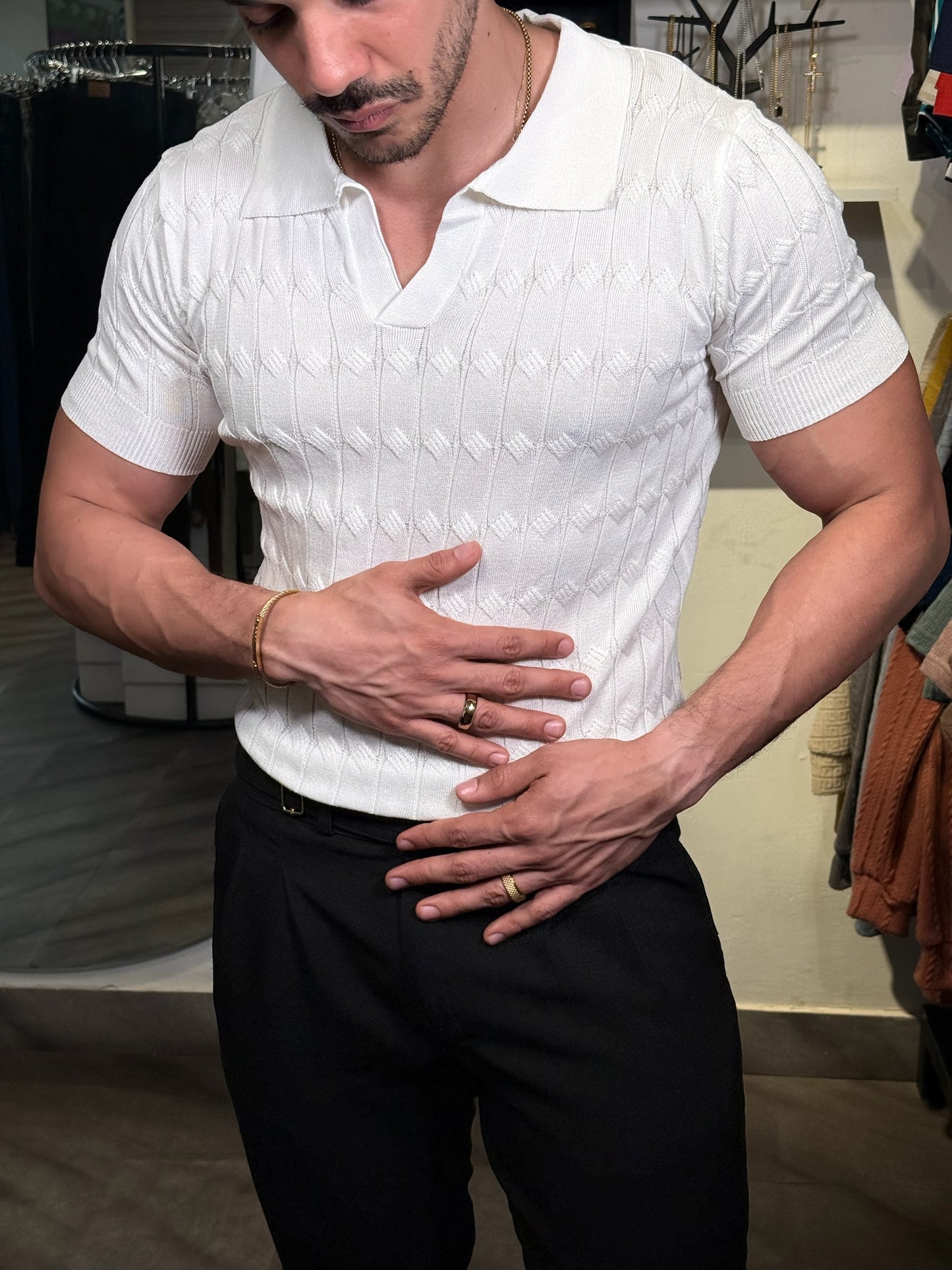 Polo “Linea Luxe Knit” – White