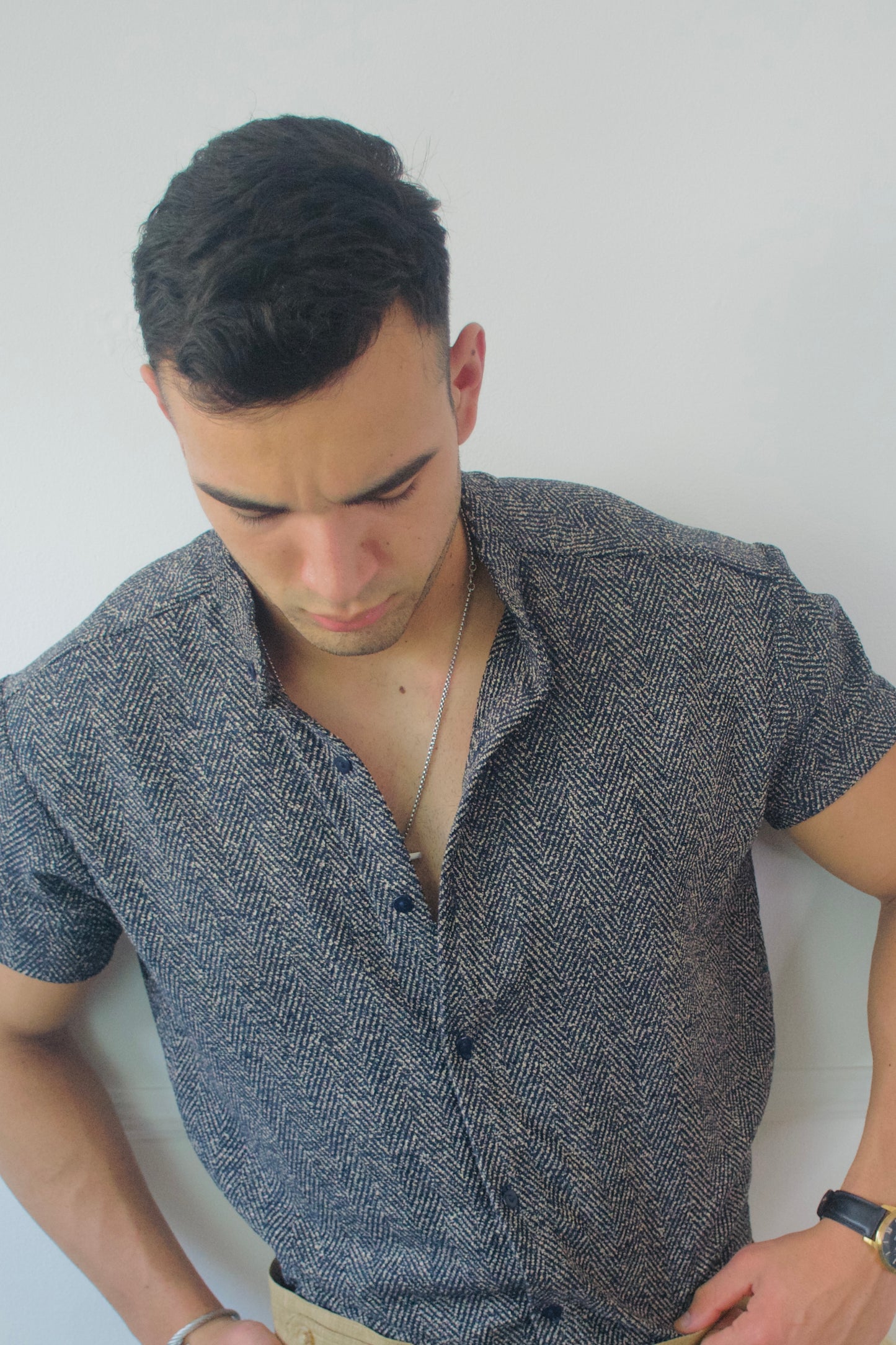 Camisa Dark Blue Tejido Italiano