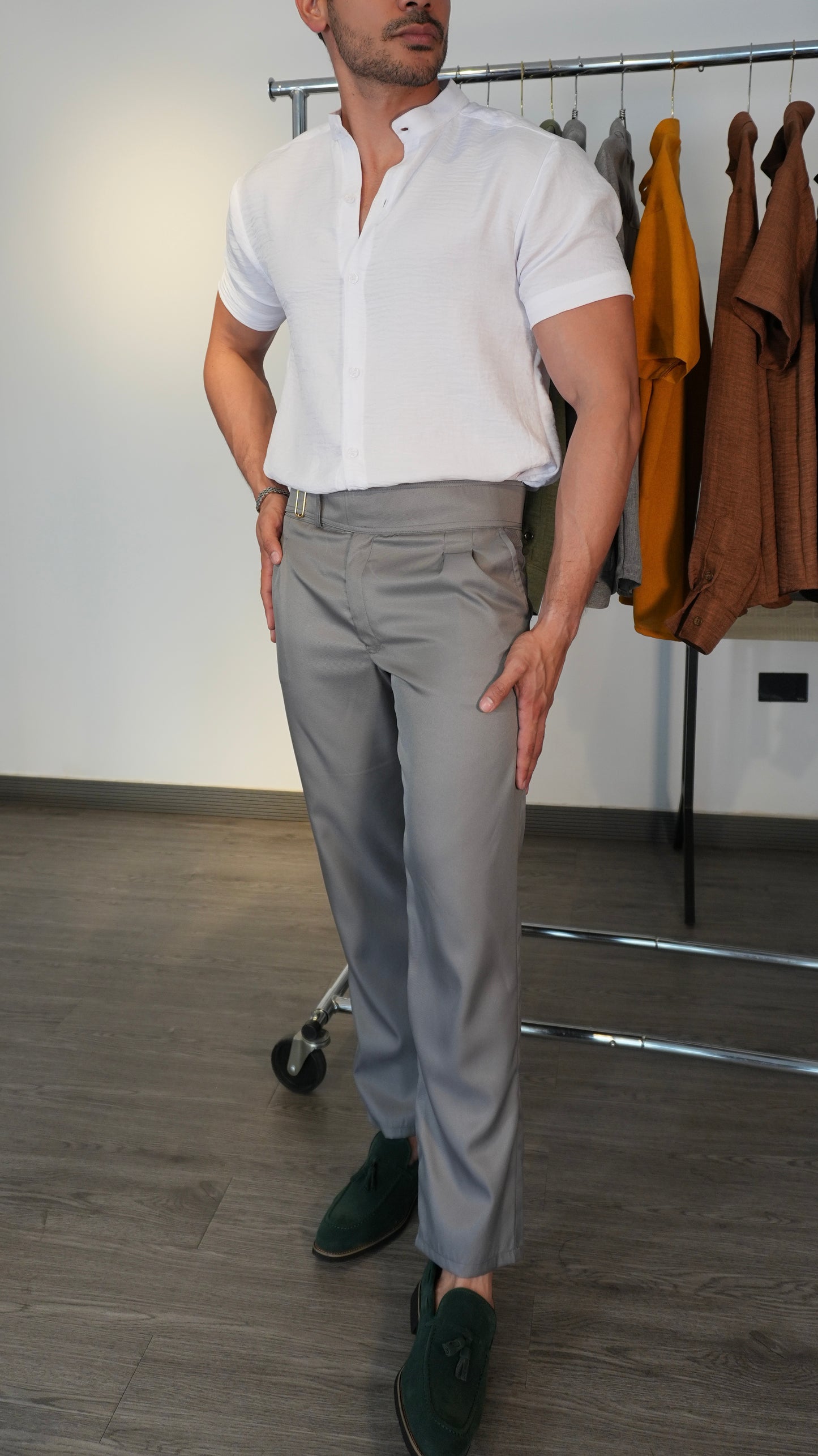Pantalón Regent | Gabardina Italiana (Gris) — Sangre & Lino