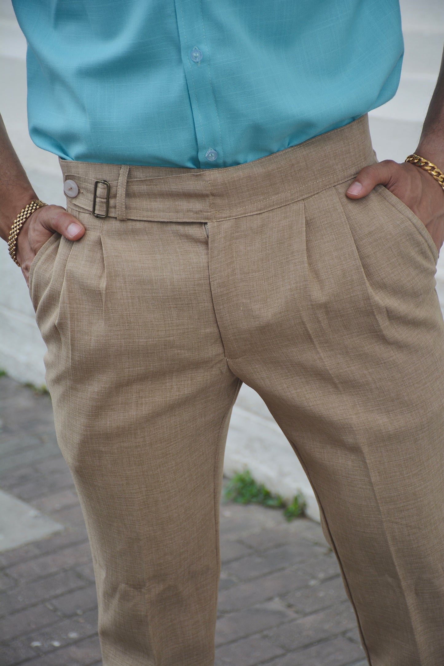 Pantalon Marron Ocre Lino edición Exclusive