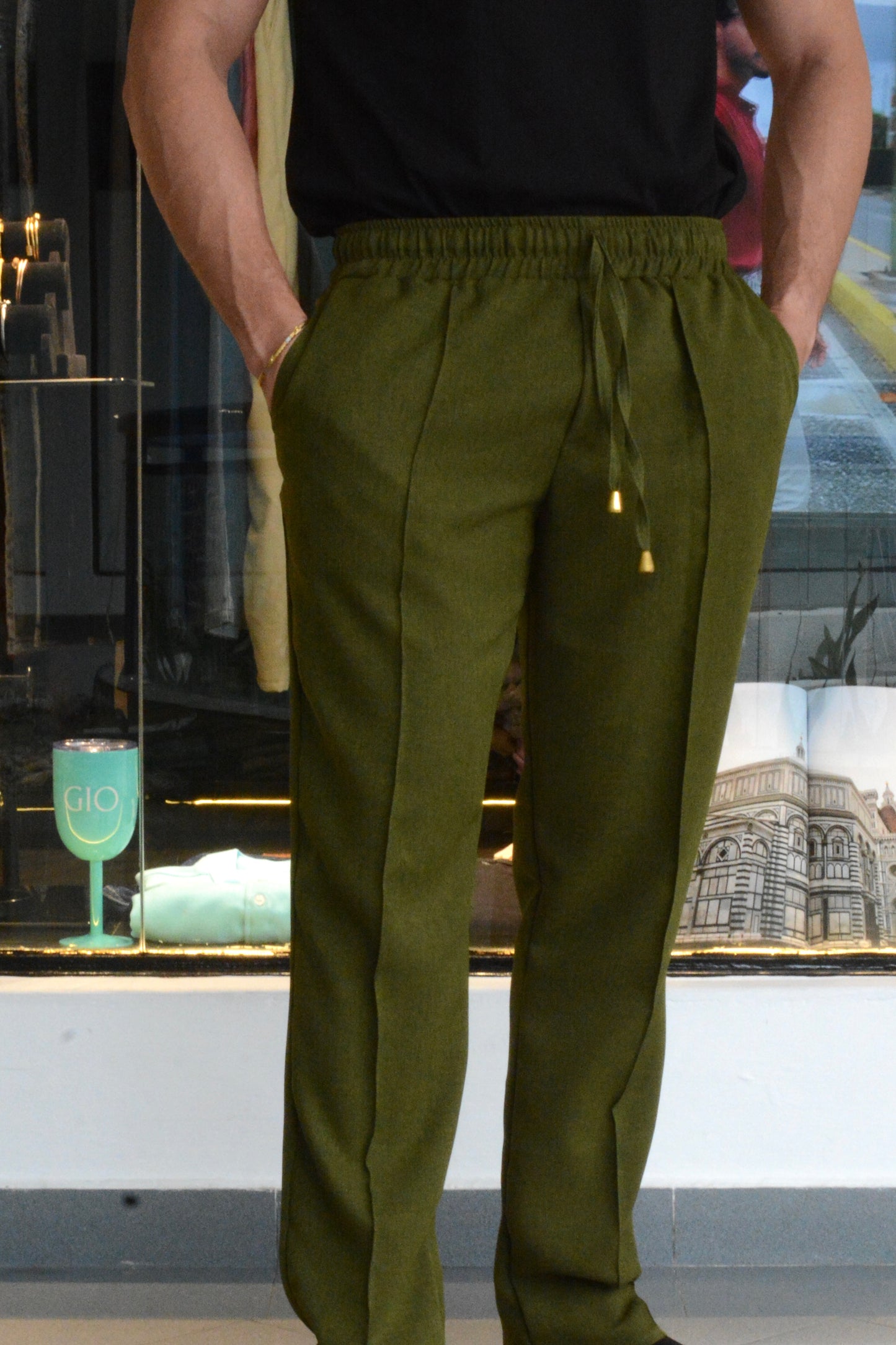 Pantalon Riviera Verde Oliva – Lino Italiano